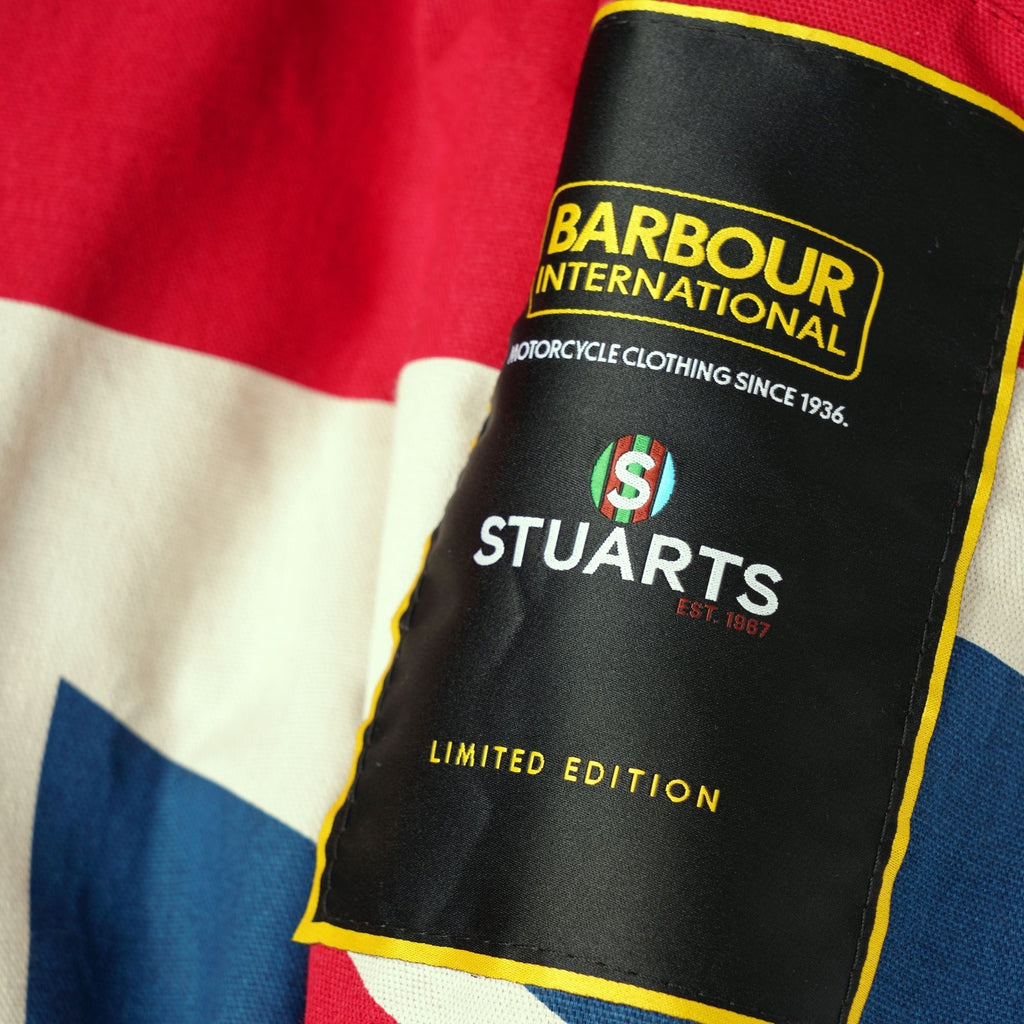 Barbour International Archive Stuarts Limited Edition Union Jack Waxed Jacket - Dark Olive