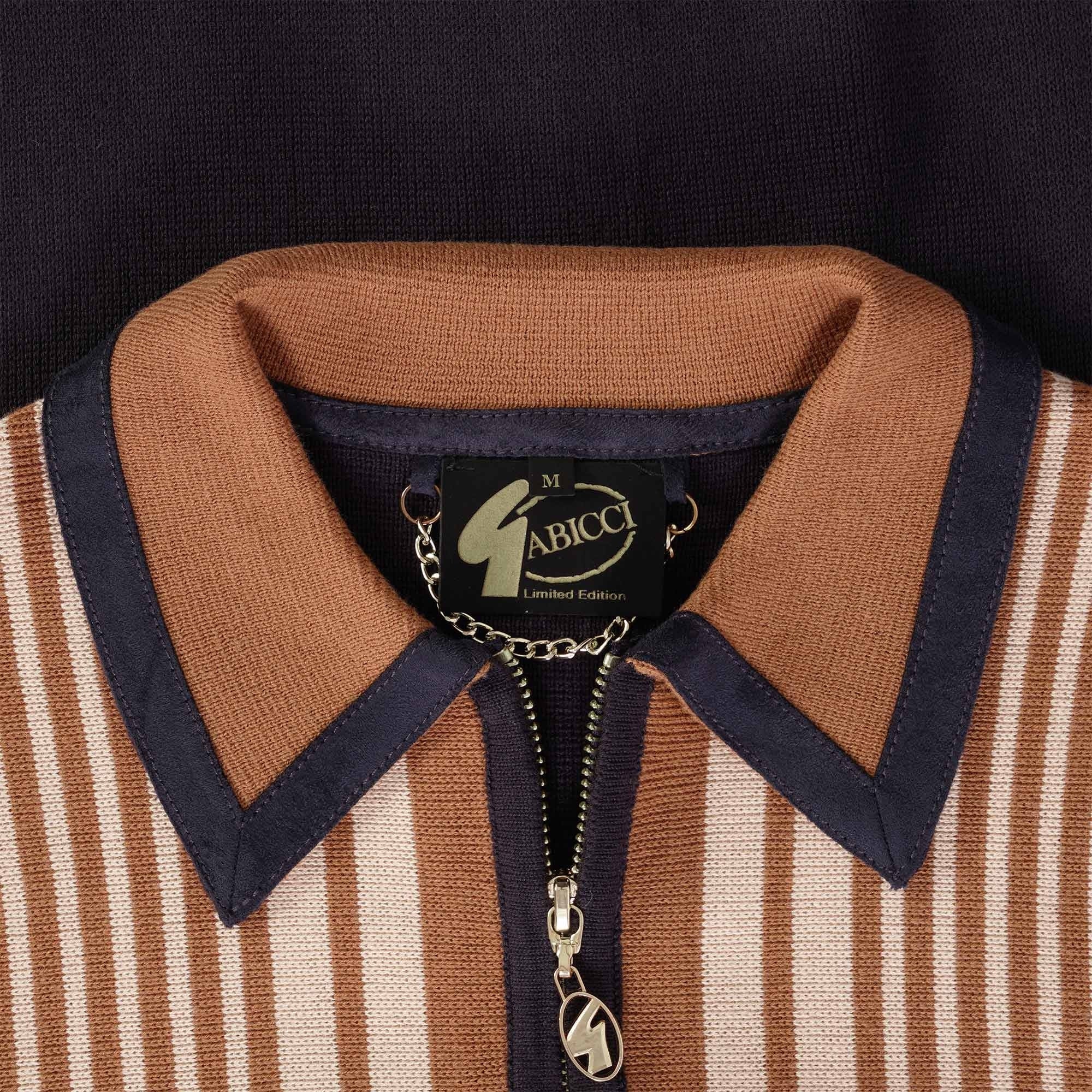 Gabicci Vintage Finney Zip Polo Shirt - Navy
