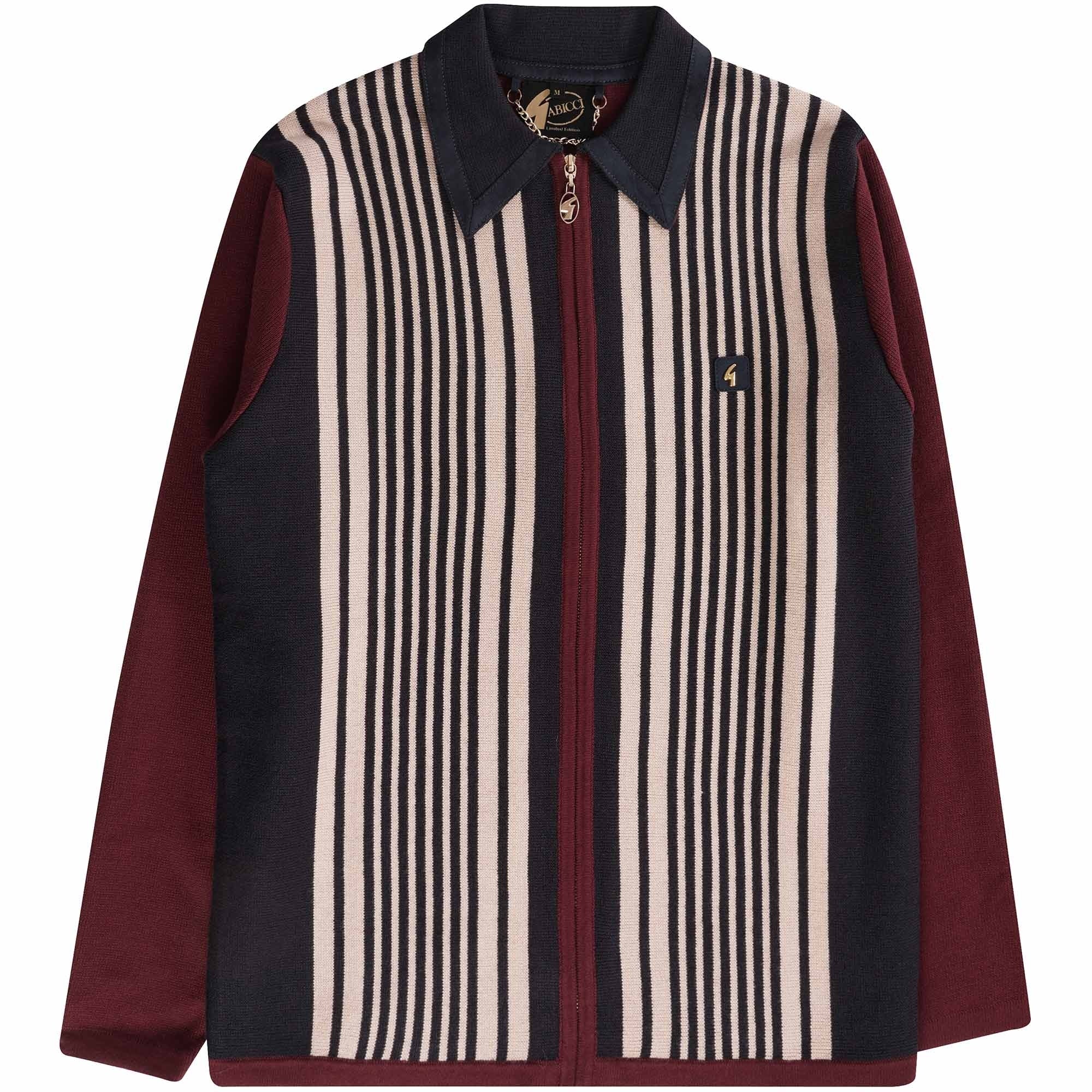 Gabicci Vintage Finney Zip Polo Shirt - Cabernet