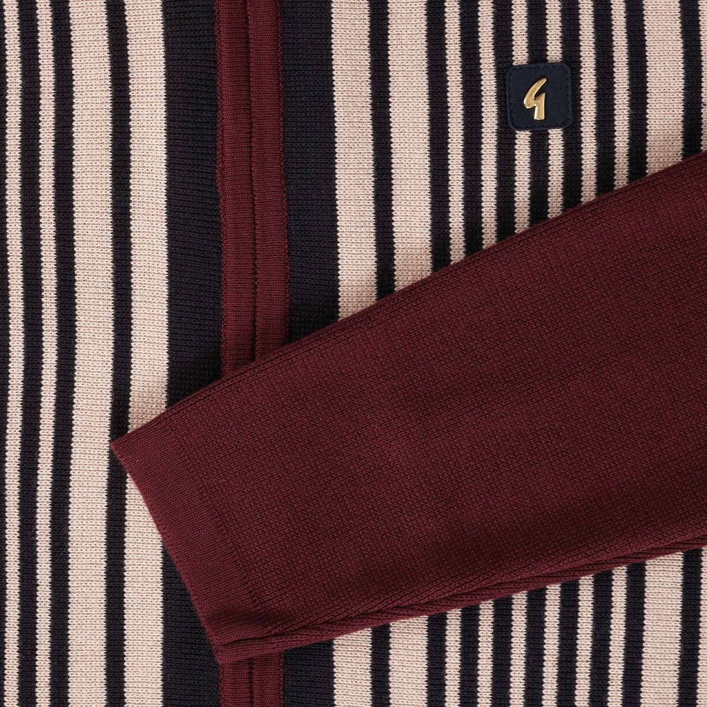Gabicci Vintage Finney Zip Polo Shirt - Cabernet