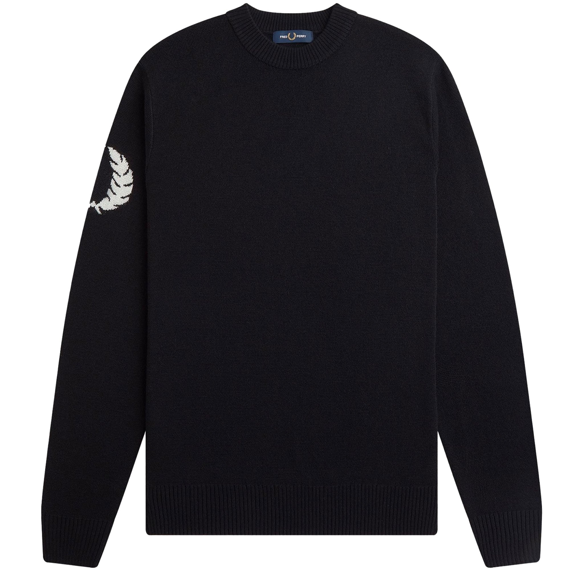 Fred Perry Laurel Wreath Crew Neck Jumper - Black