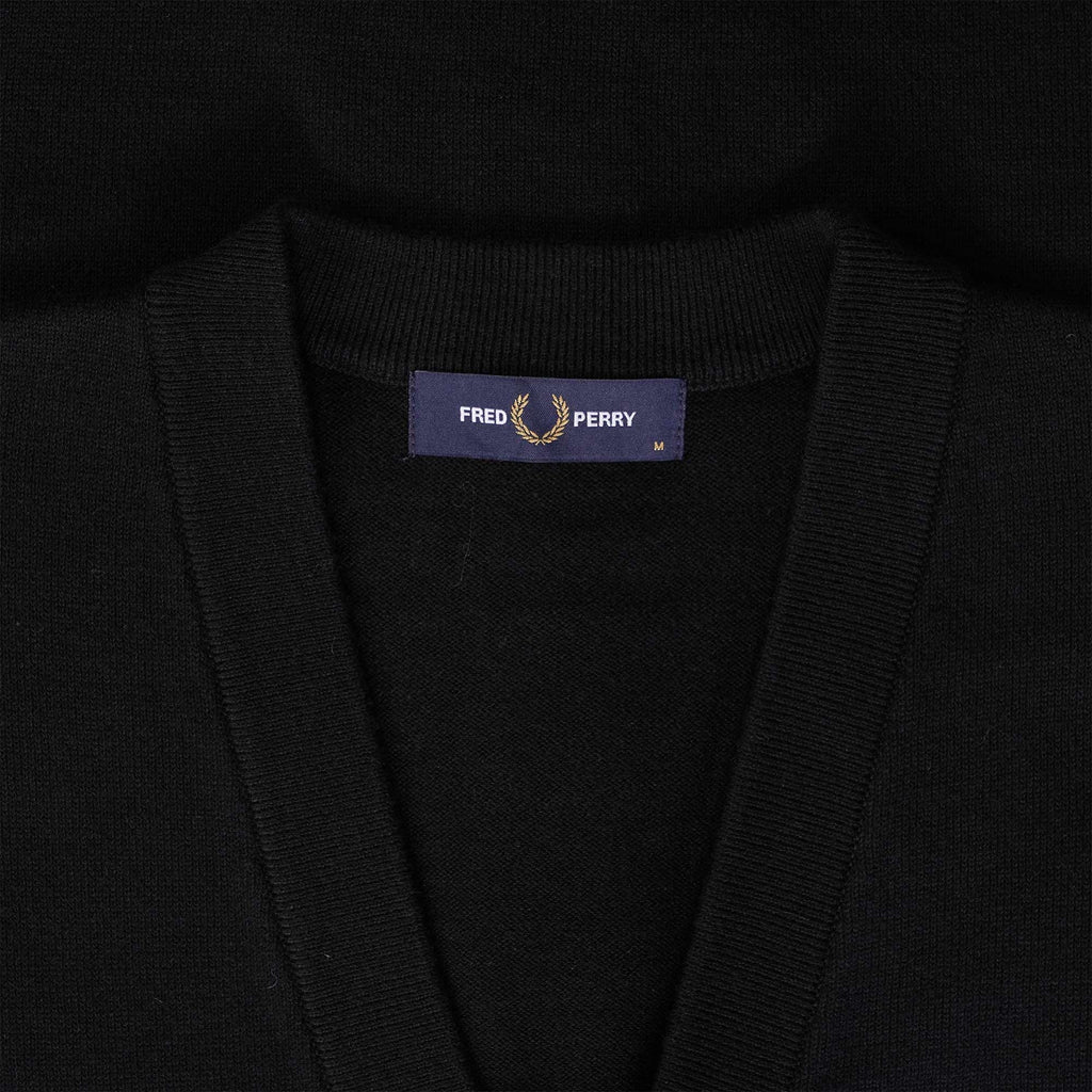 Fred Perry Tipped Sleeve Cardigan - Black