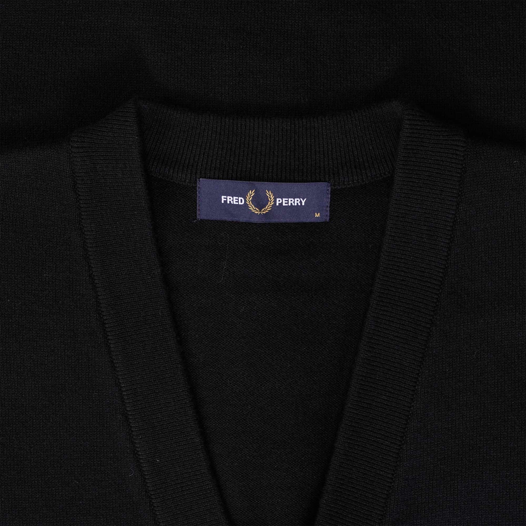 Fred Perry Tipped Sleeve Cardigan - Black