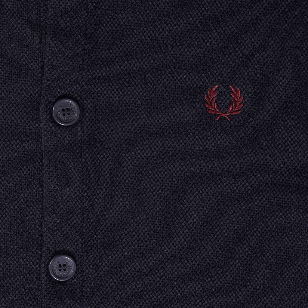 Fred Perry Button Through Piqu Overshirt - Navy
