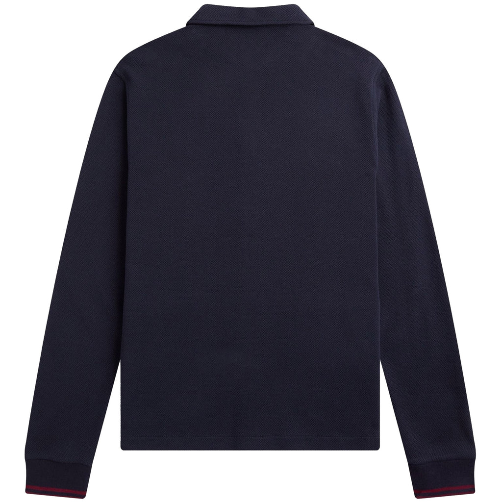 Fred Perry Button Through Piqu Overshirt - Navy