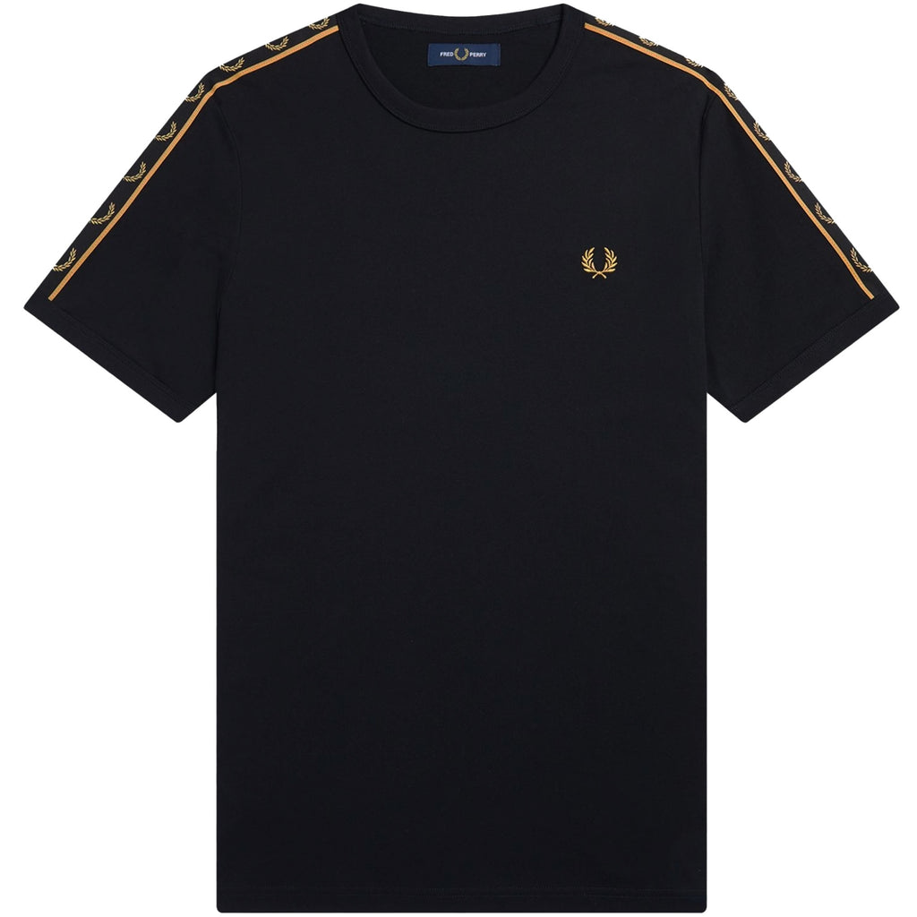 Fred Perry Contrast Tape Ringer T-Shirt - Black