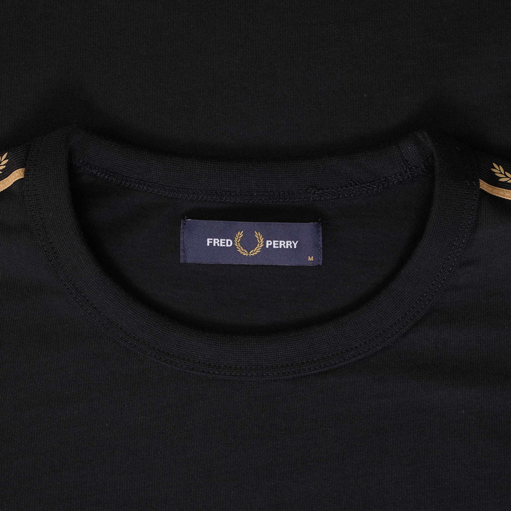Fred Perry Contrast Tape Ringer T-Shirt - Black
