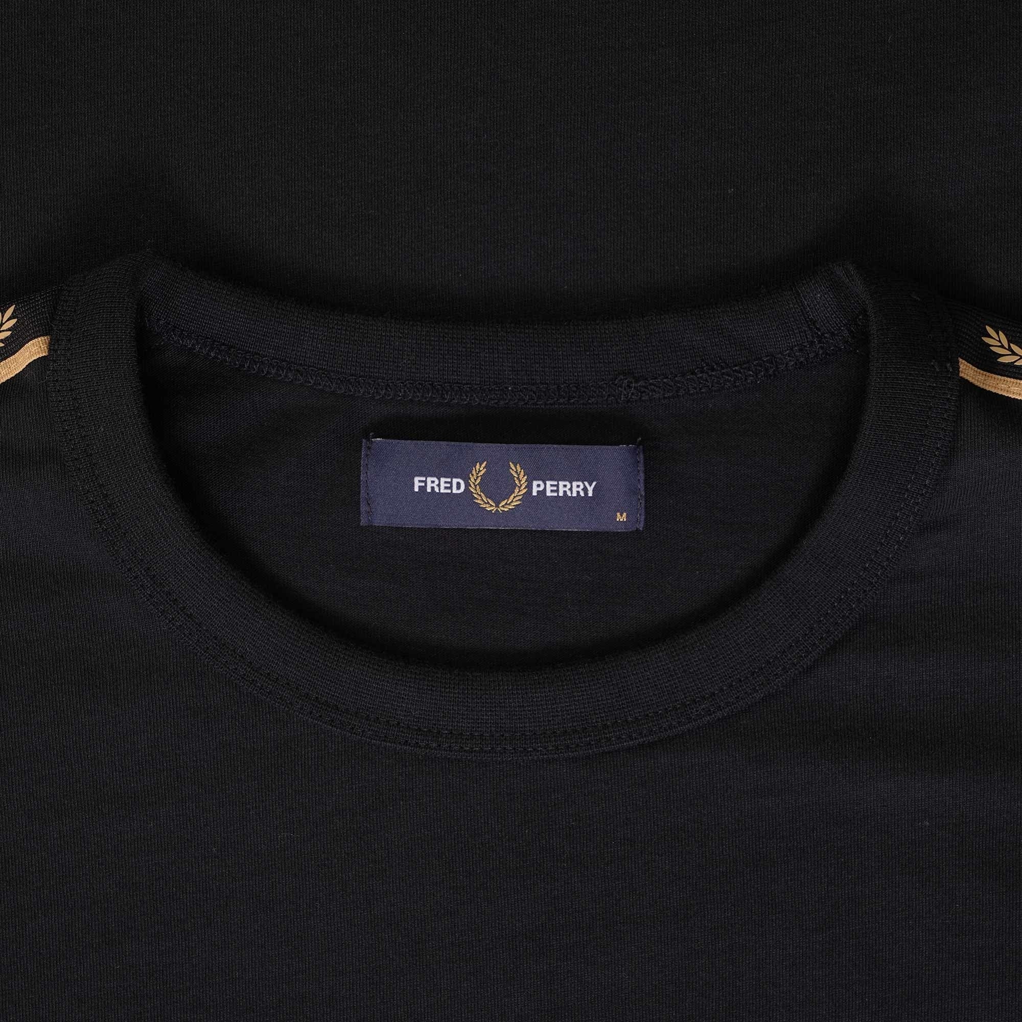 Fred Perry Contrast Tape Ringer T-Shirt - Black