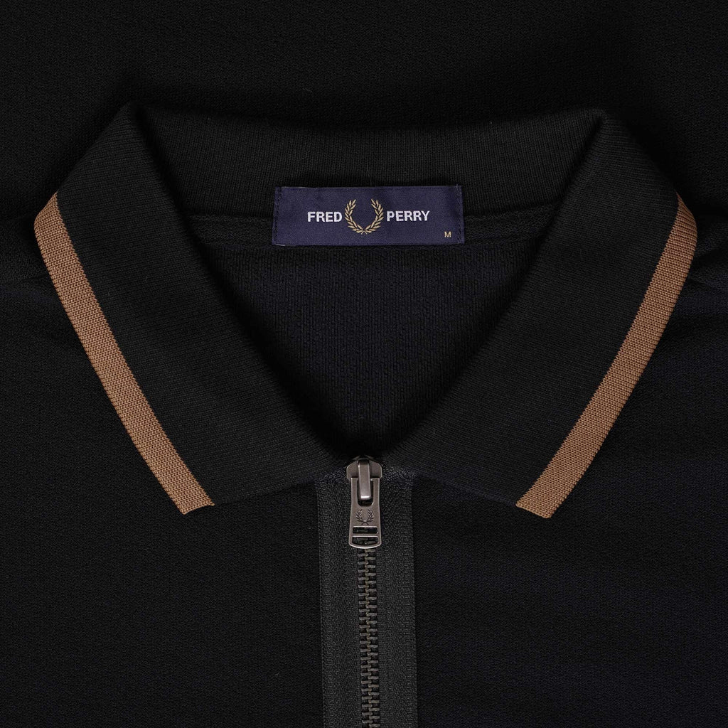 Fred Perry M4 Half Zip Polo Shirt - Black
