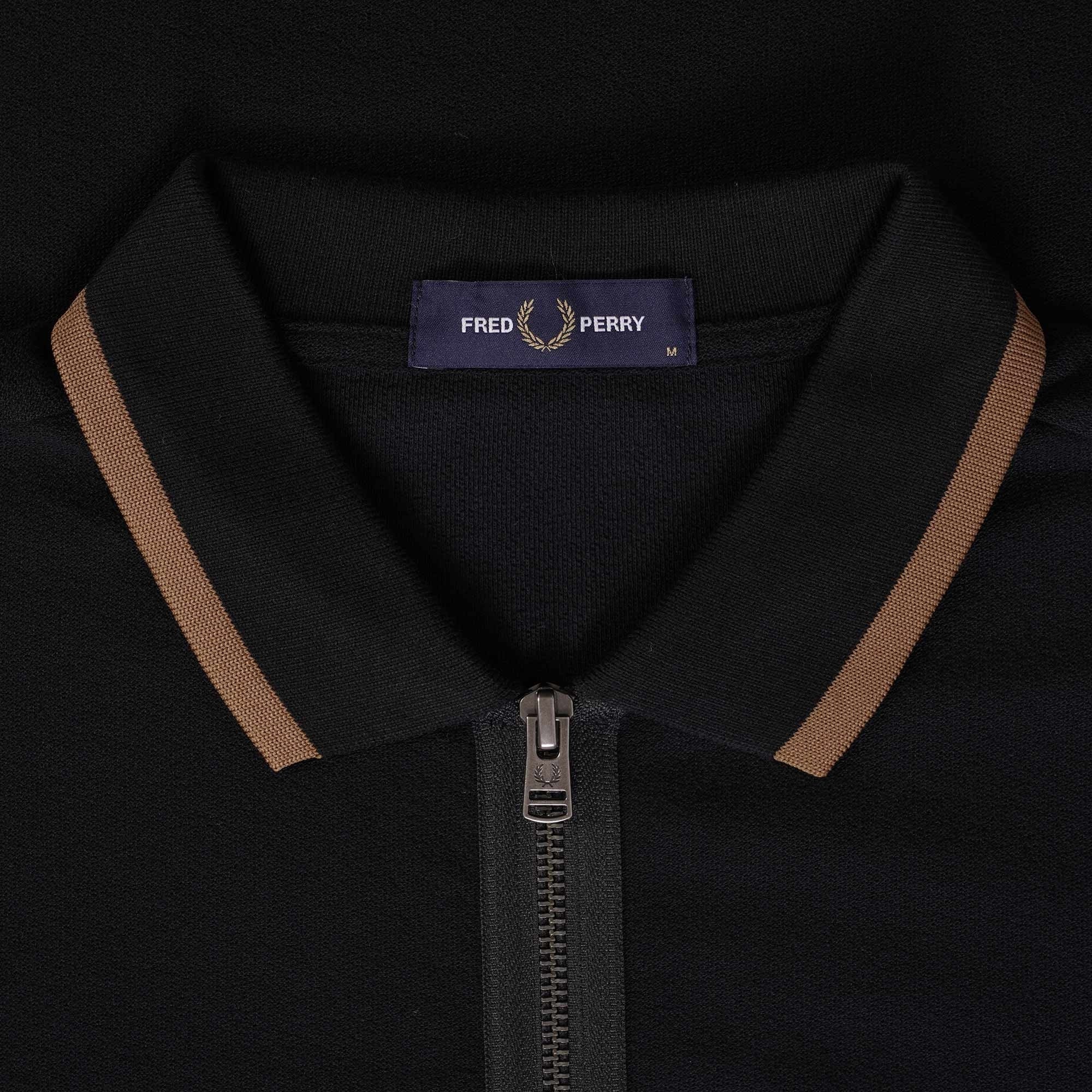 Fred Perry M4 Half Zip Polo Shirt - Black