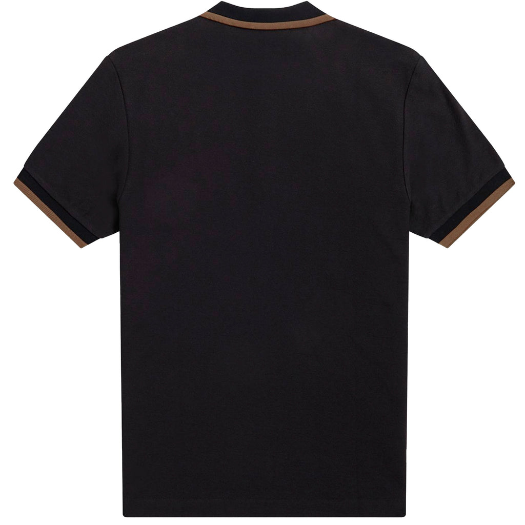 Fred Perry M4 Half Zip Polo Shirt - Black