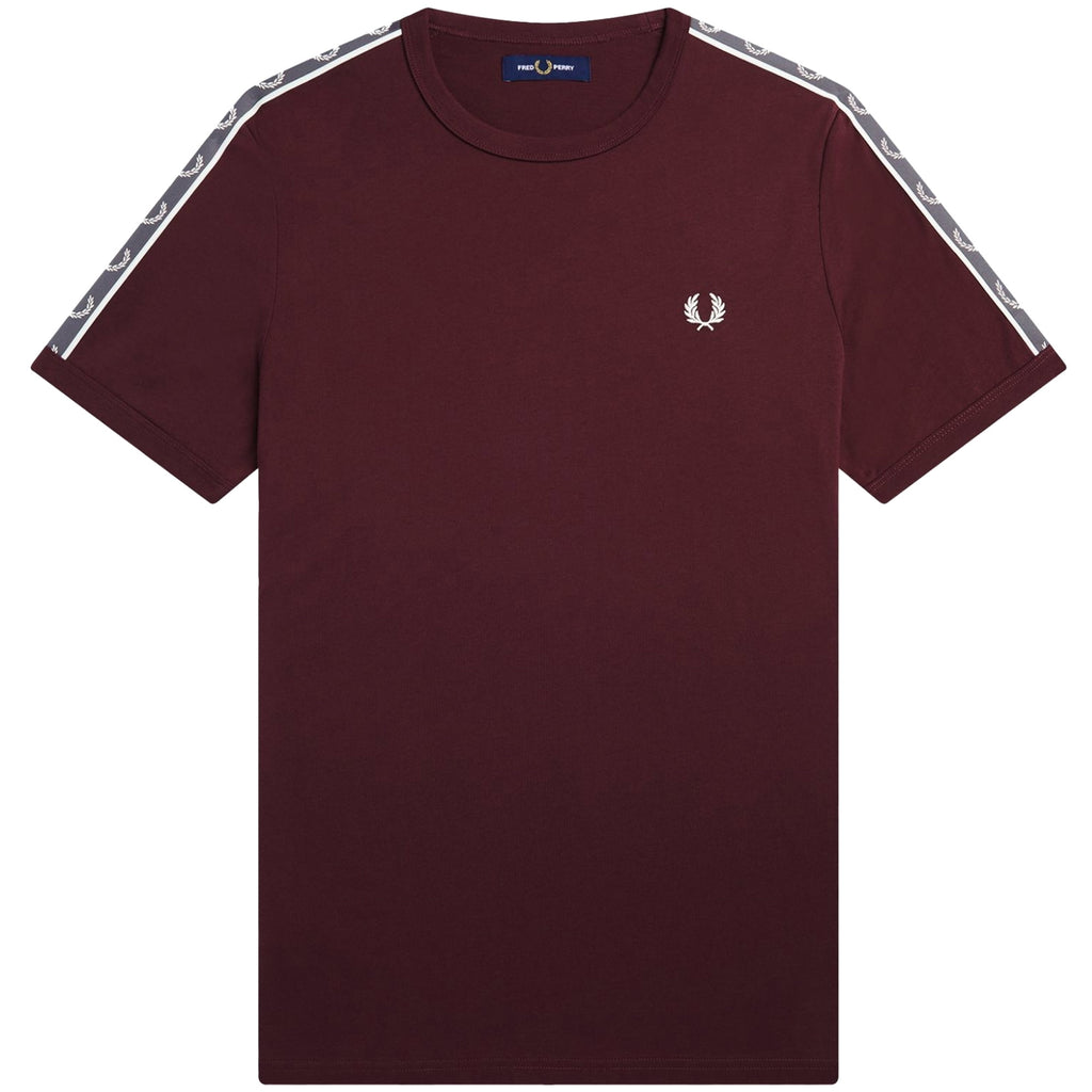 Fred Perry Contrast Tape Ringer T-Shirt - Oxblood