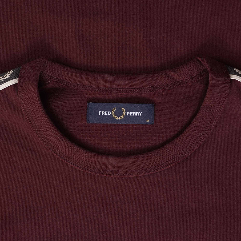 Fred Perry Contrast Tape Ringer T-Shirt - Oxblood