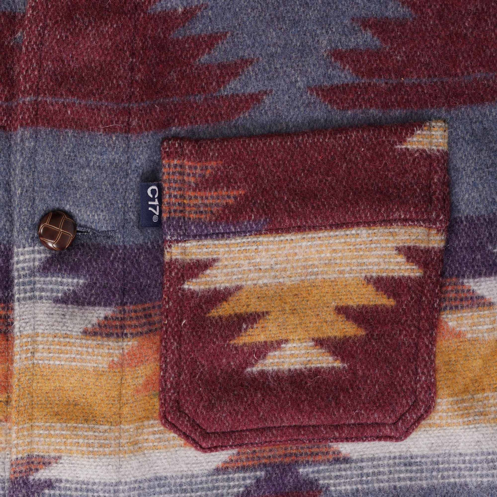 Navajo Blanket Overshirt - Burnt Orange