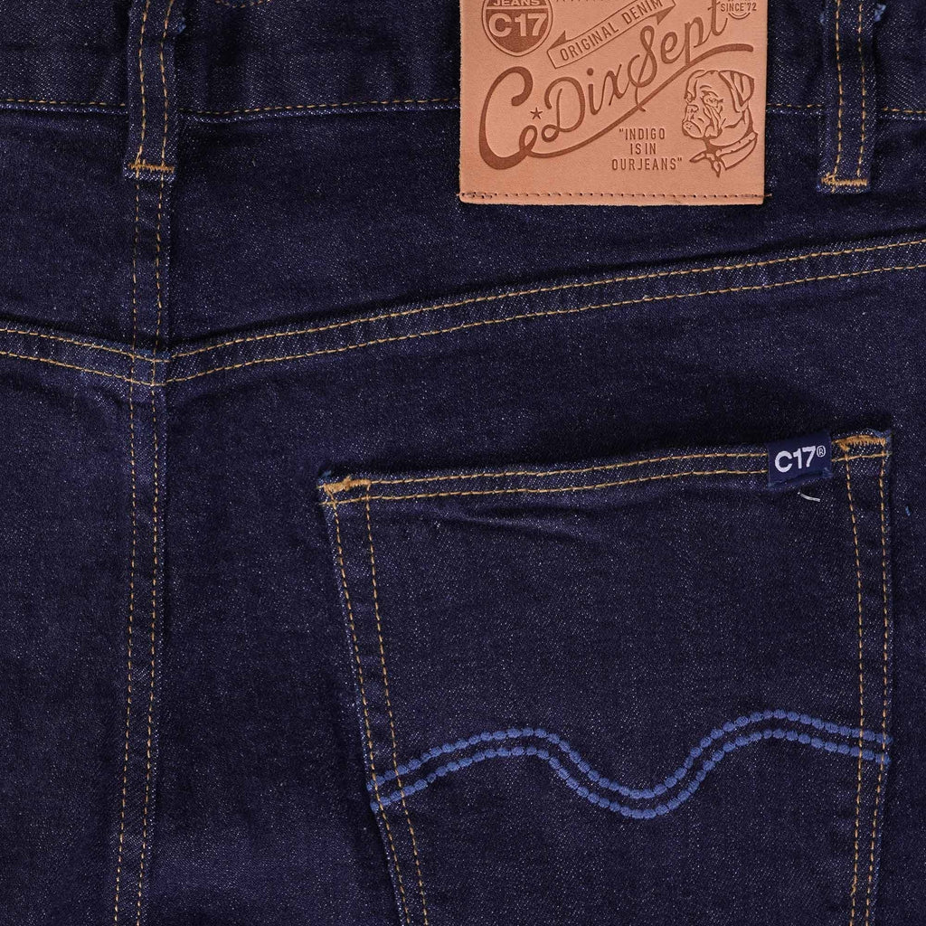 C17 Jeans Preshrunk Slim Straight Red Selvedge Jeans - Denim Blue