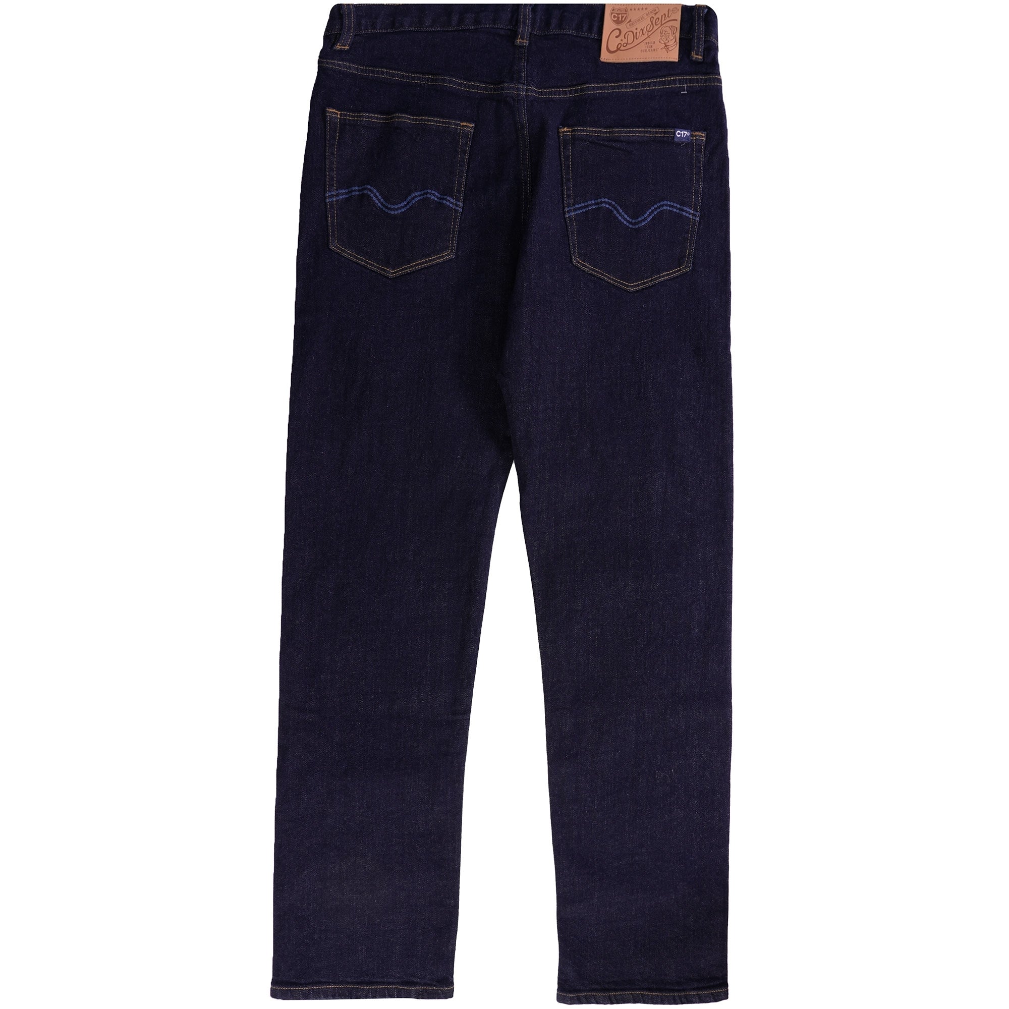 C17 Jeans Preshrunk Slim Straight Red Selvedge Jeans - Denim Blue