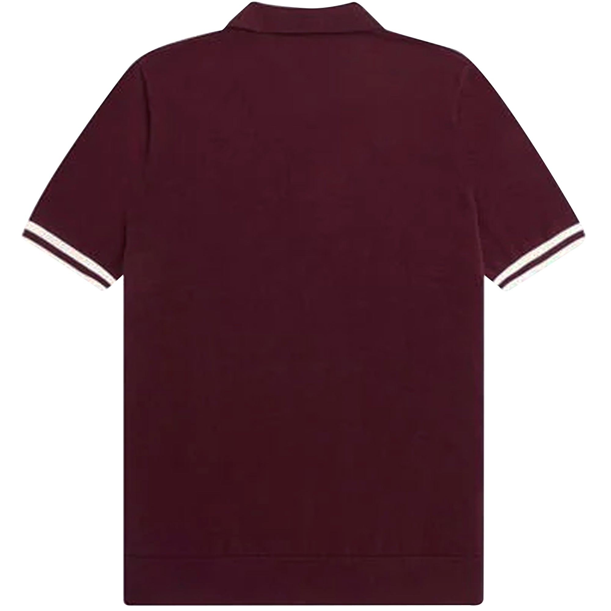 Fred Perry K3 Tipping Texture Knitted Polo Shirt - Oxblood