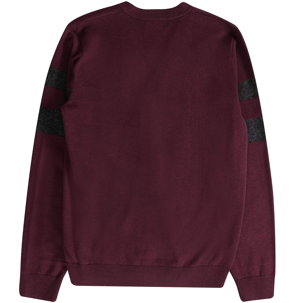 Tipped Sleeve Cardigan - Oxblood