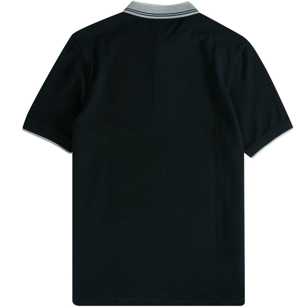 Fred Perry M4 Striped Collar Polo Shirt - Black