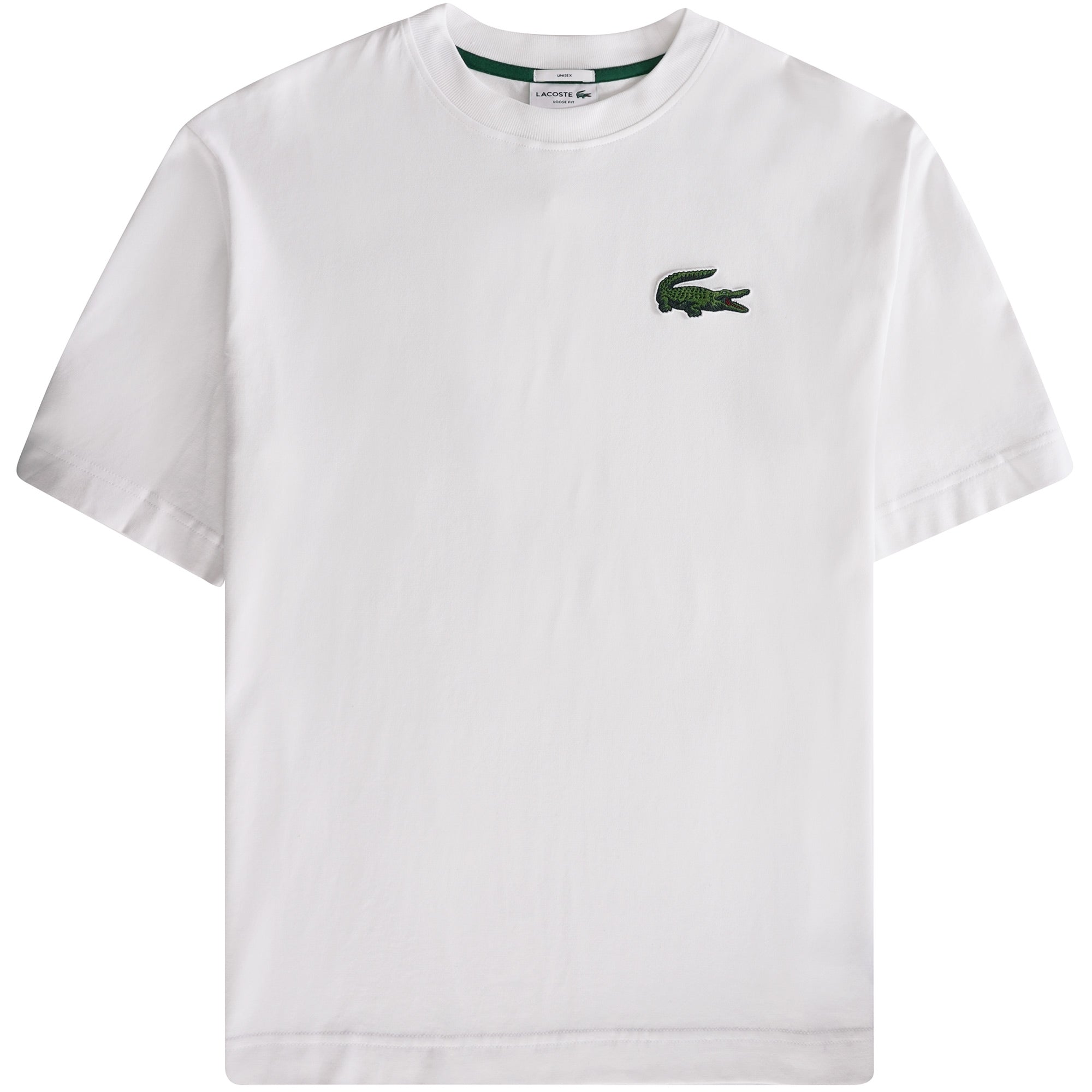 Lacoste グラフィックTシャツ ホワイト Lacoste Loose Fit Large Crocodile T-shirt - White – Stuarts London
