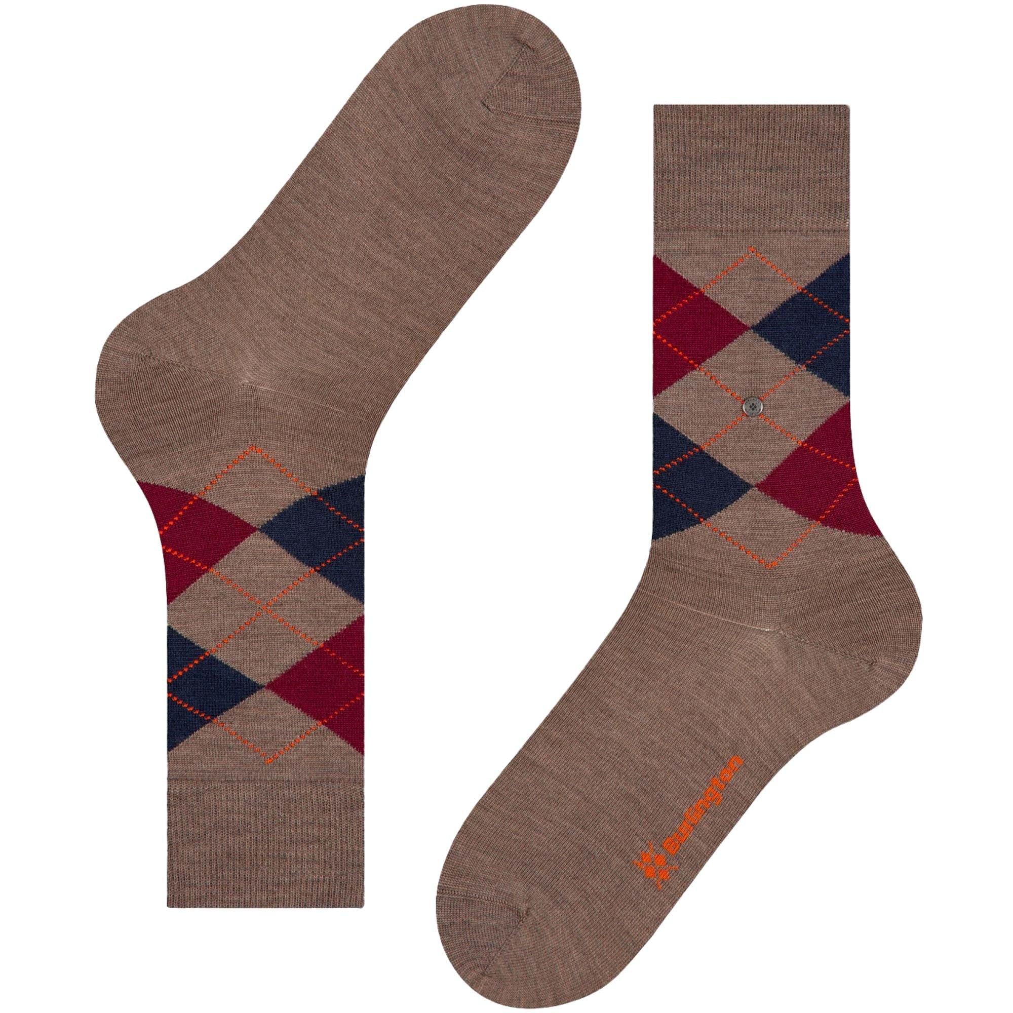 Burlington Socks Edinburgh Socks - Brown/Navy