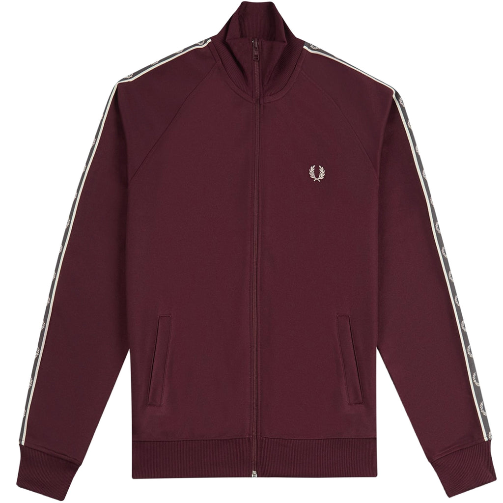 Fred Perry Contrast Tape Track Jacket - Oxblood