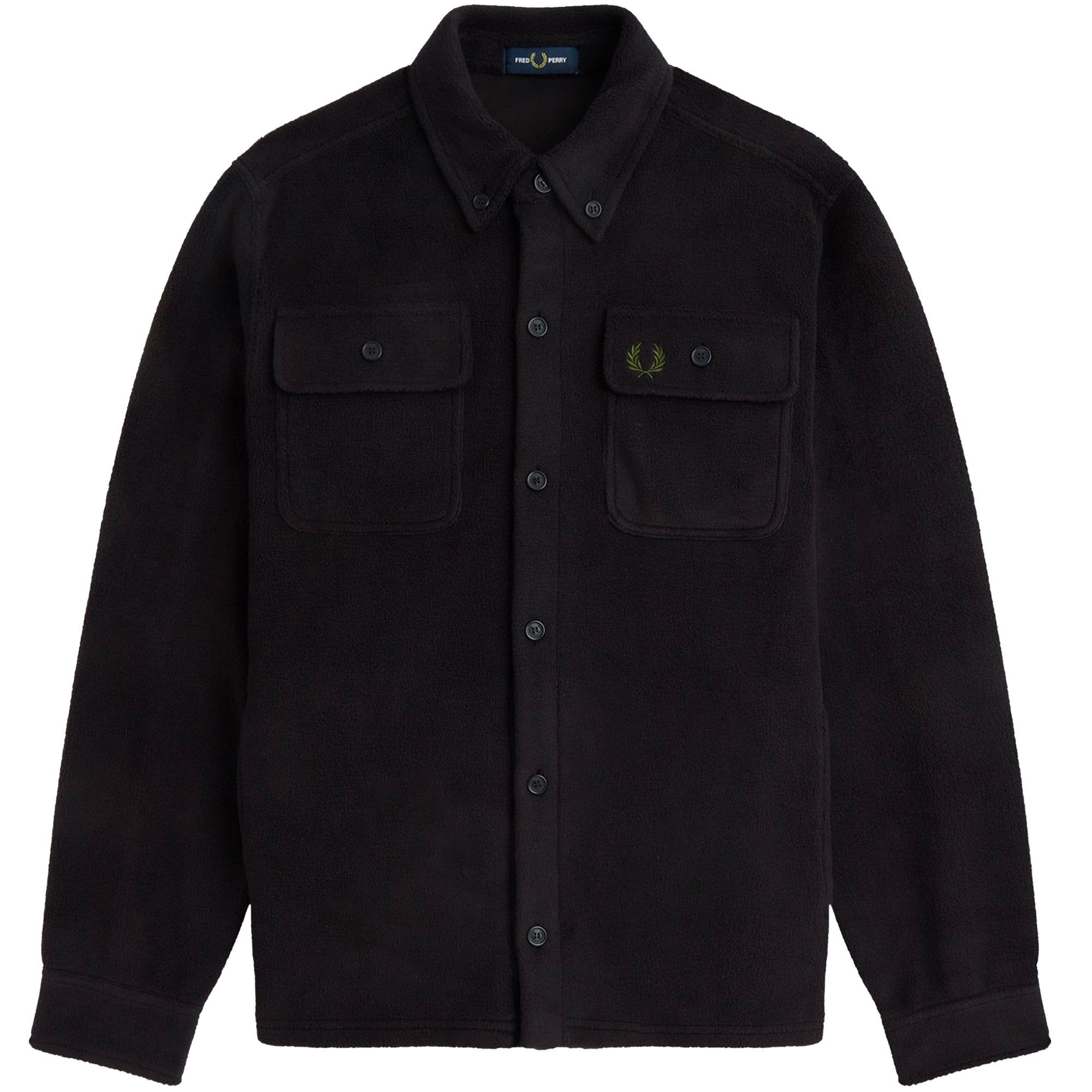 Fred Perry Reverse Fleeceback Overshirt - Black