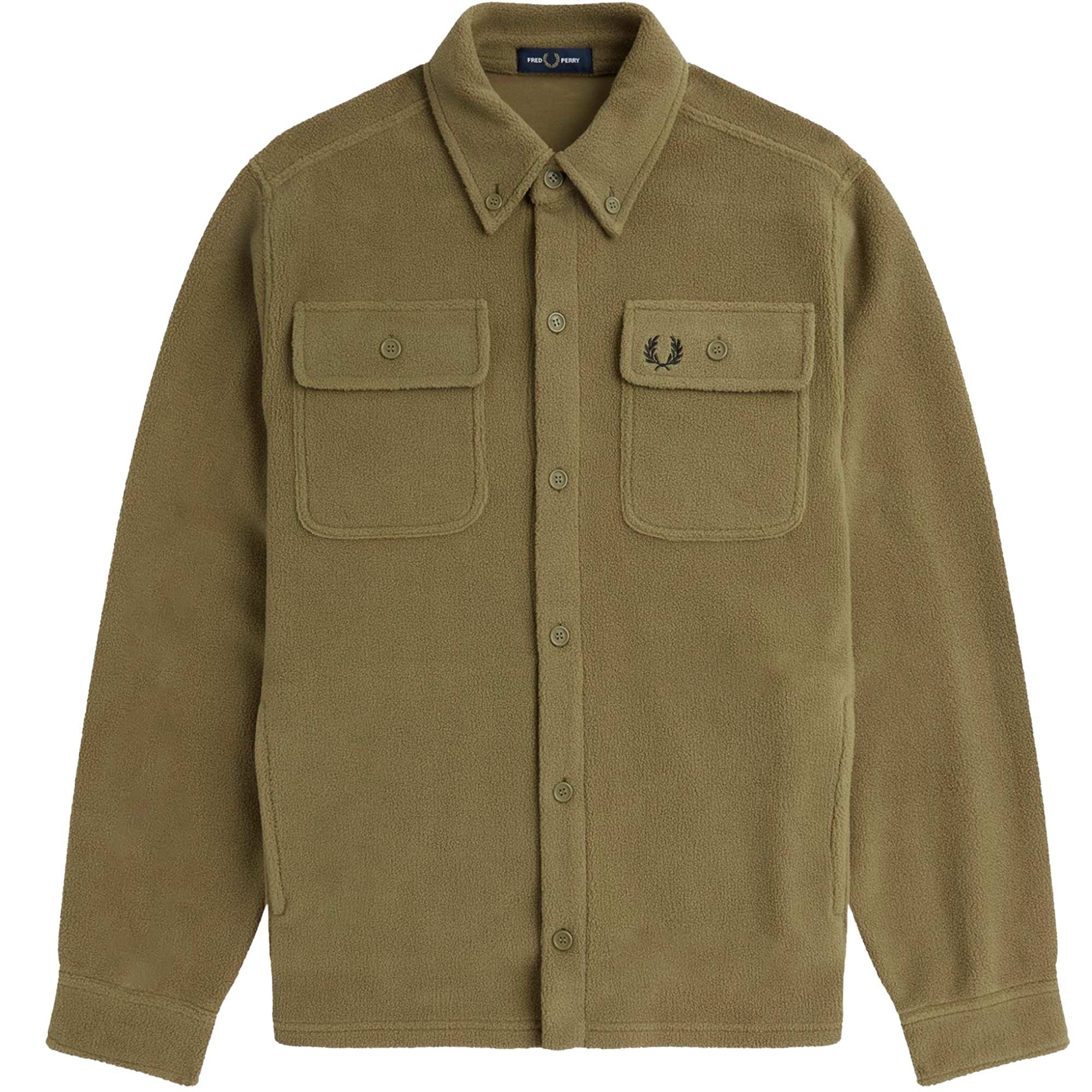 Fred Perry Reverse Fleeceback Overshirt - Shaded Stone