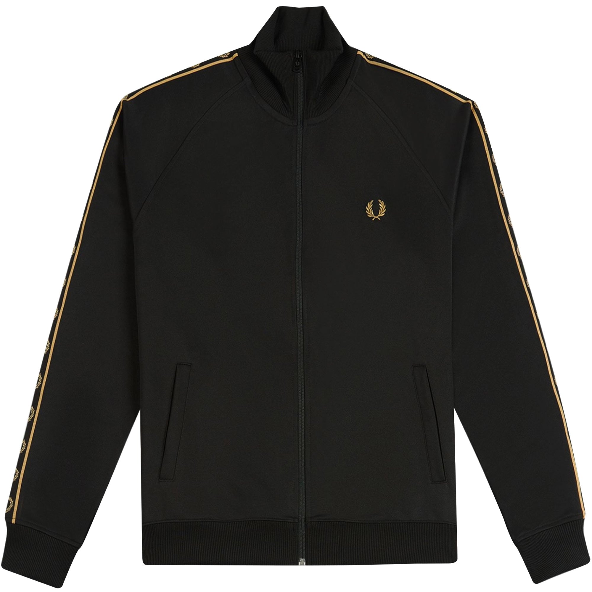 FRED PERRY TRACK JACKET CONTRAST L ブラック Fred Perry Contrast Tape Track Jacket - Black – Stuarts London