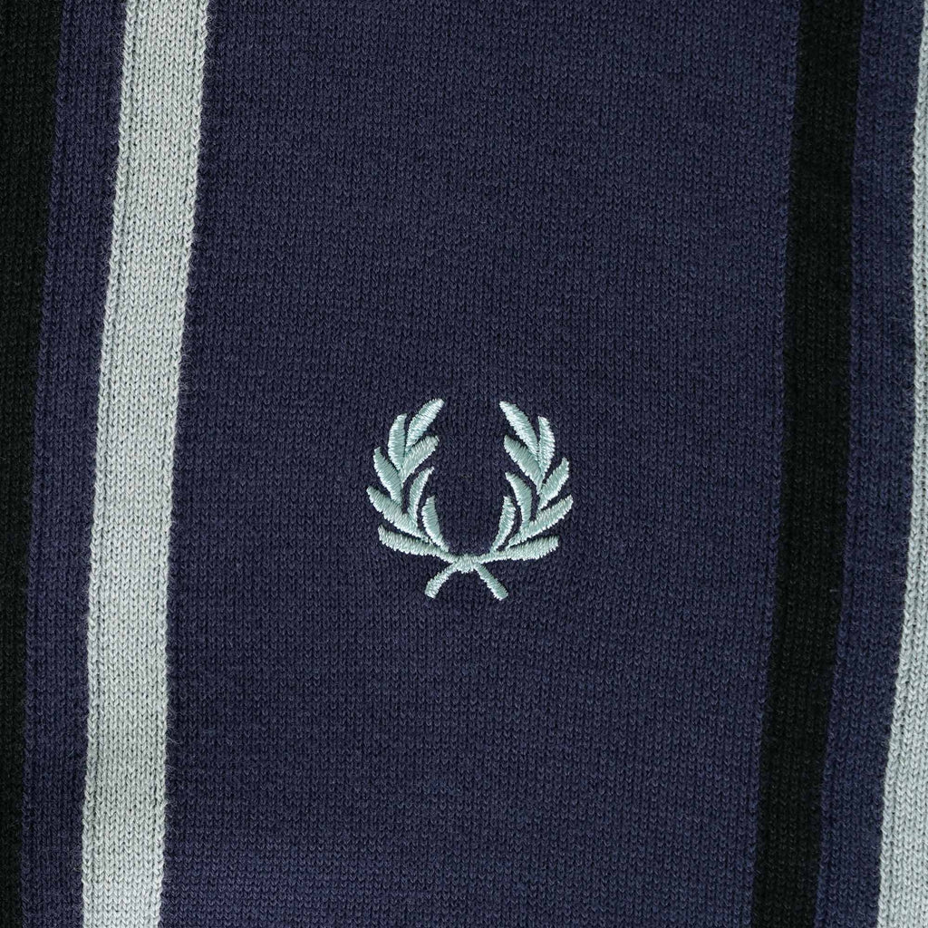 Fred Perry Vertical Stripe Knitted Shirt - Deep Carbon