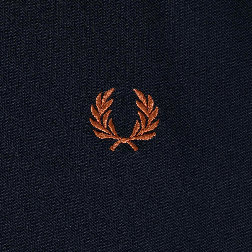 Fred Perry M4 Striped Cuff Henley Polo Shirt - Navy