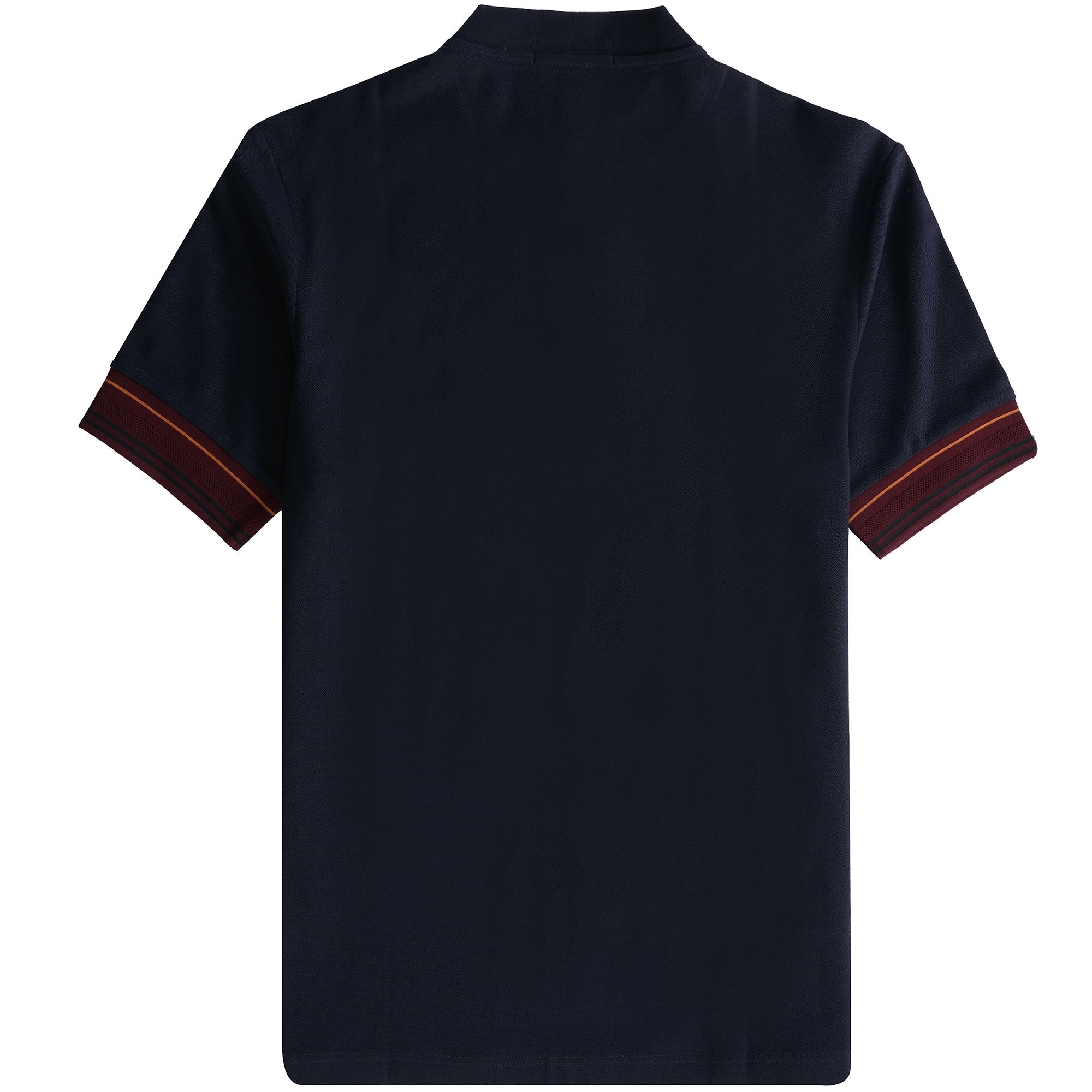 Fred Perry M4 Striped Cuff Henley Polo Shirt - Navy