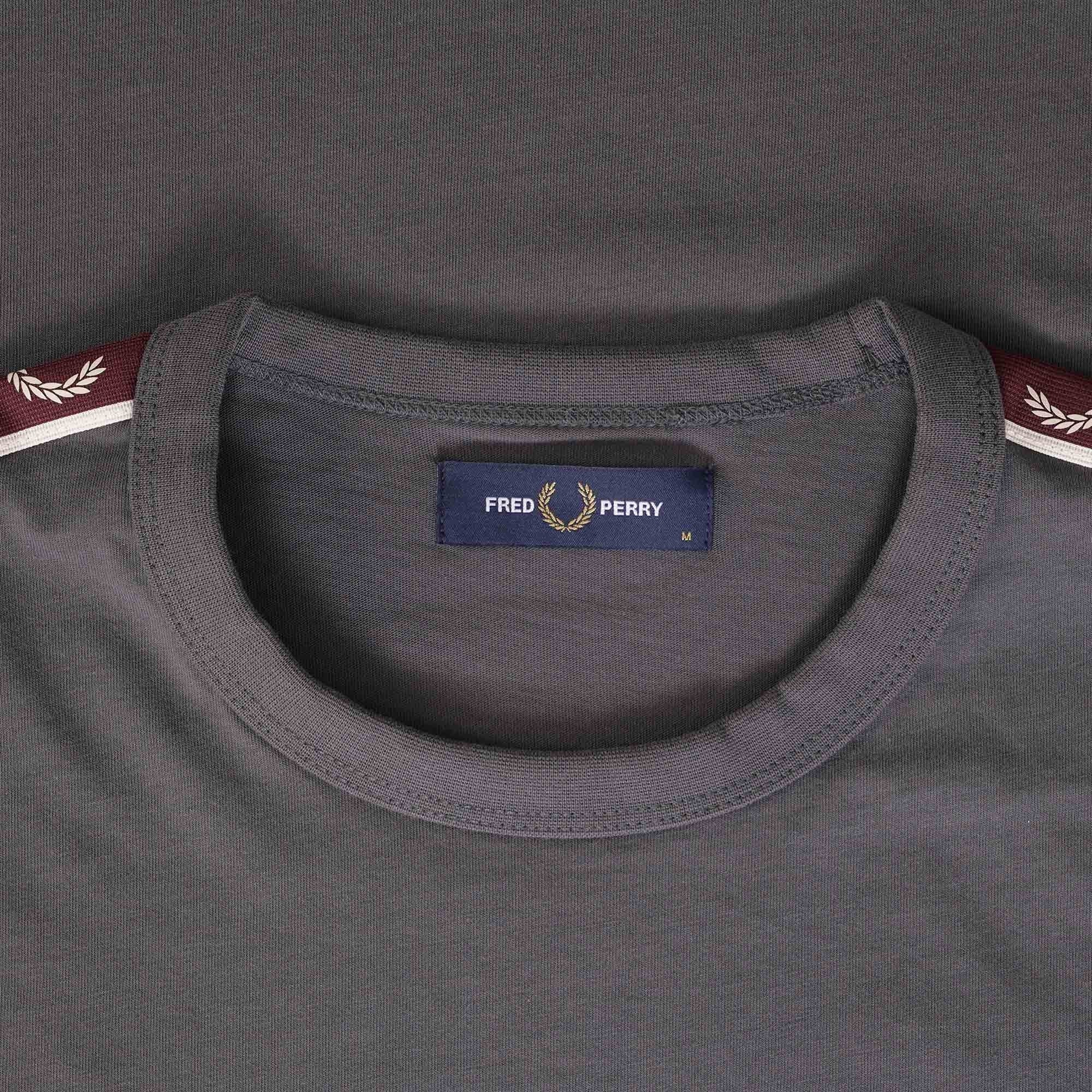 Fred Perry Contrast Tape Ringer T-Shirt - Gunmetal