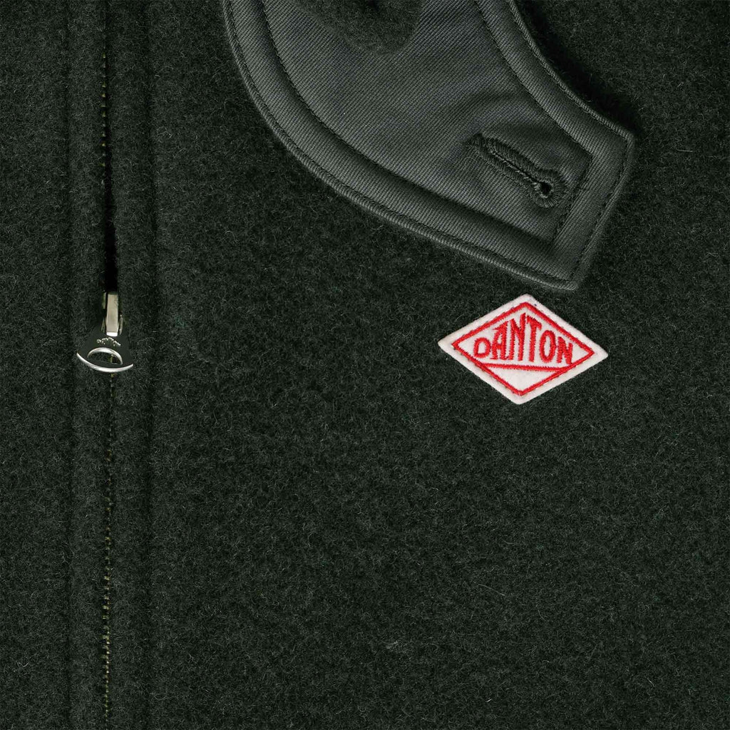 Danton Wool Light Pile Full Zip Blouson - Moss Green