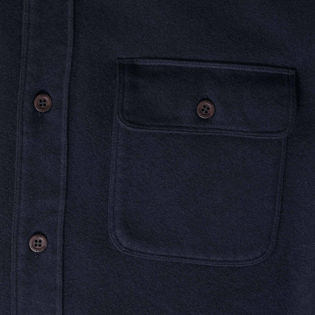 Paul and Shark Garment Dyed Wool Overshirt - Navy