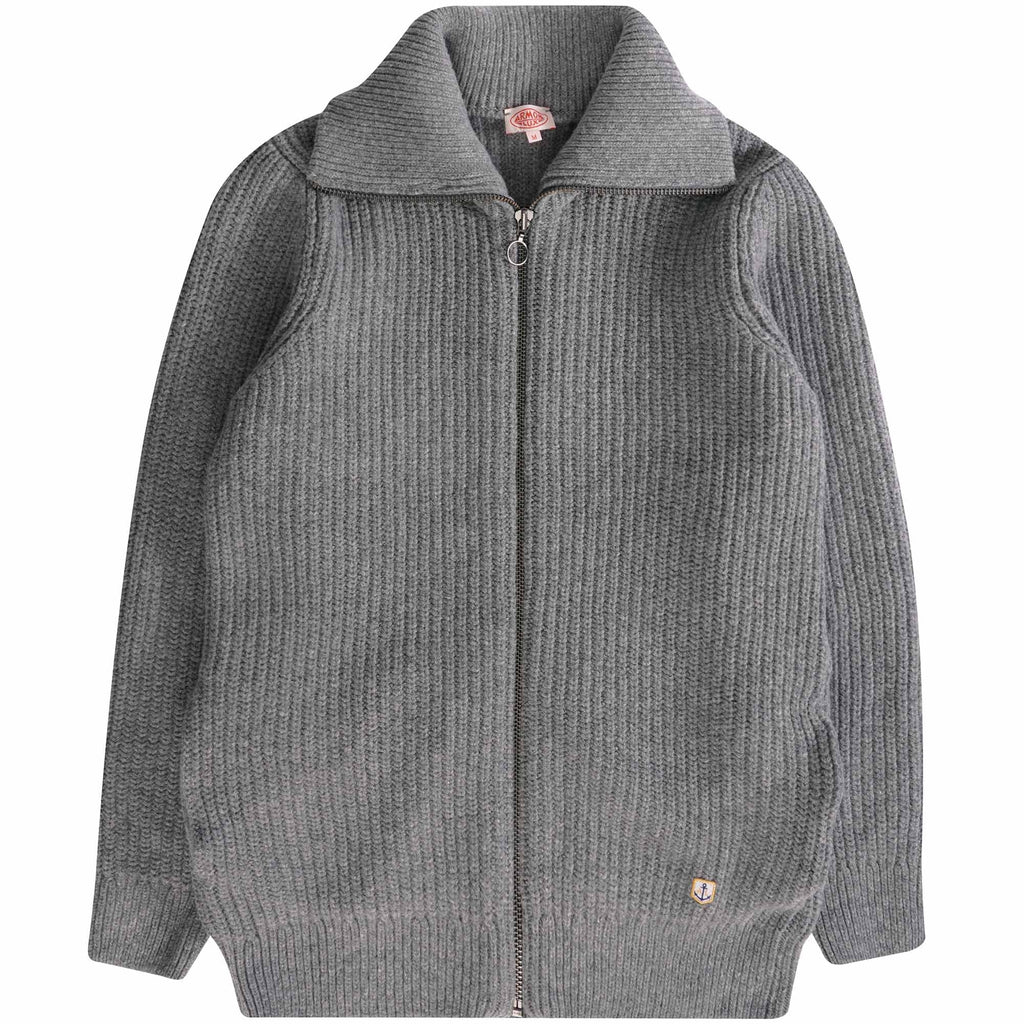 Armor Lux Ribbed Cardigan - Slate Grey