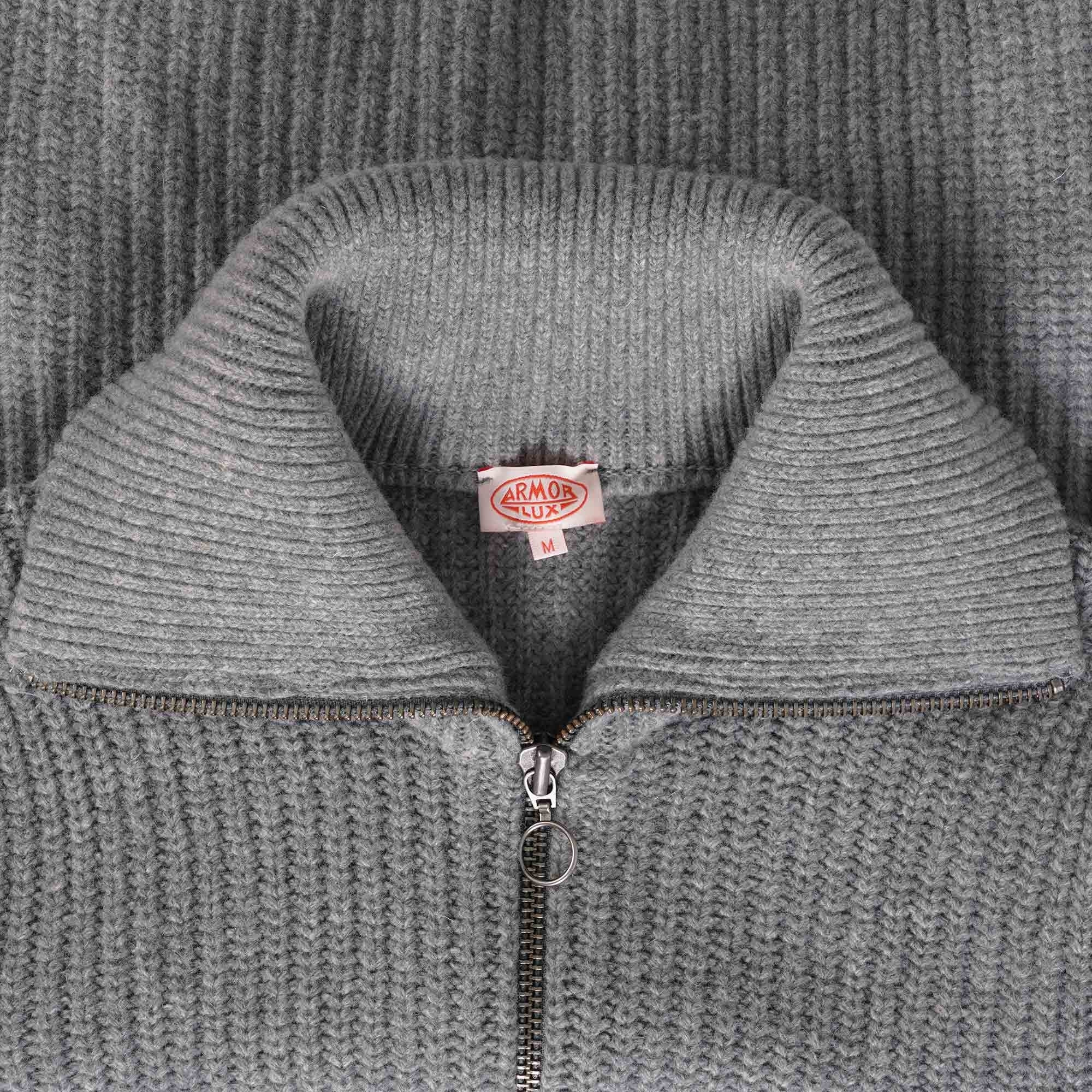 Armor Lux Ribbed Cardigan - Slate Grey