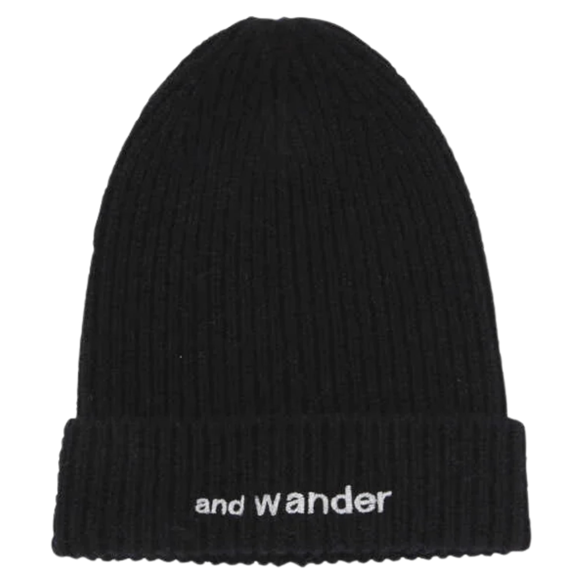 And Wander Shetland Wool Beanie - Black