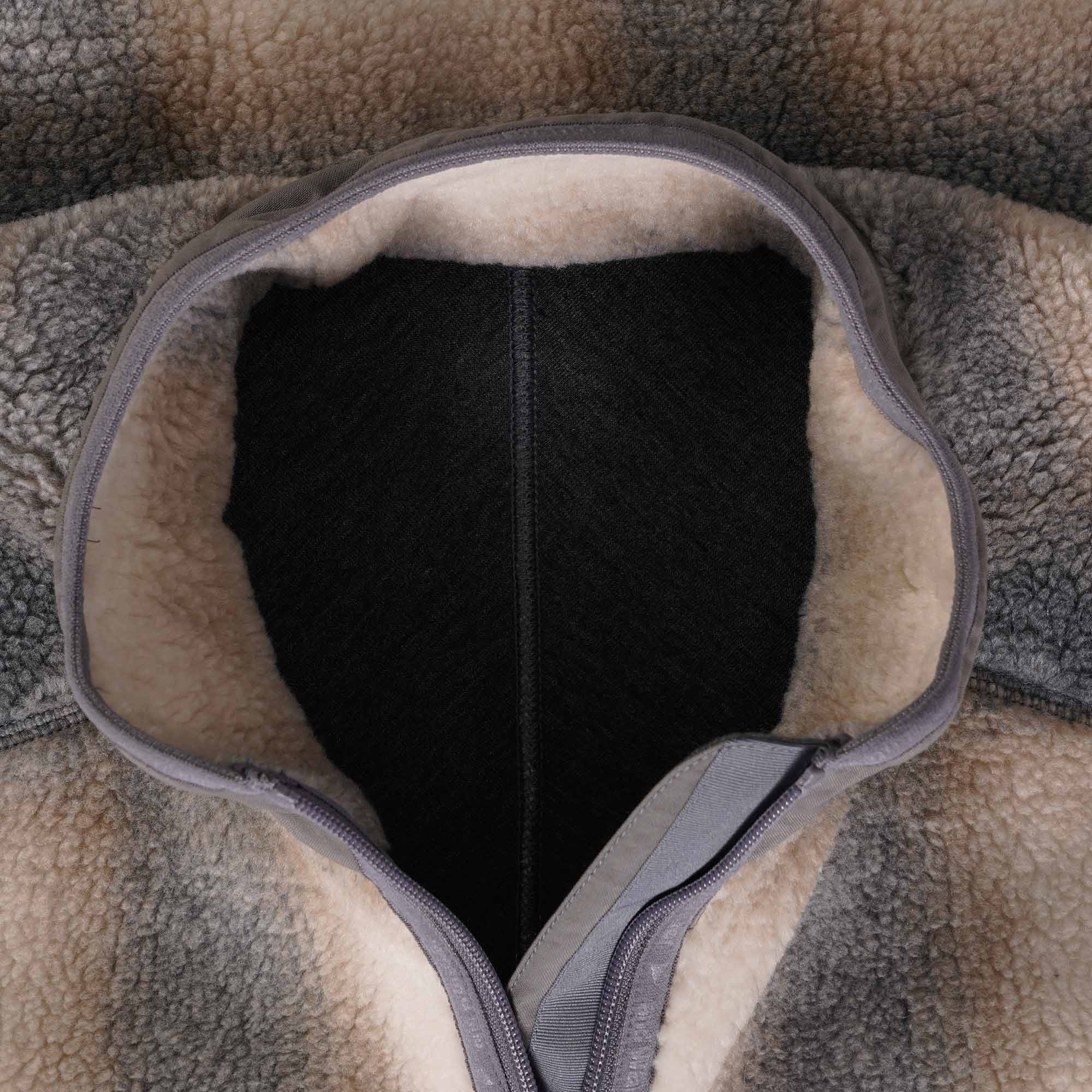 And Wander Checked Fleece Gilet - Grey