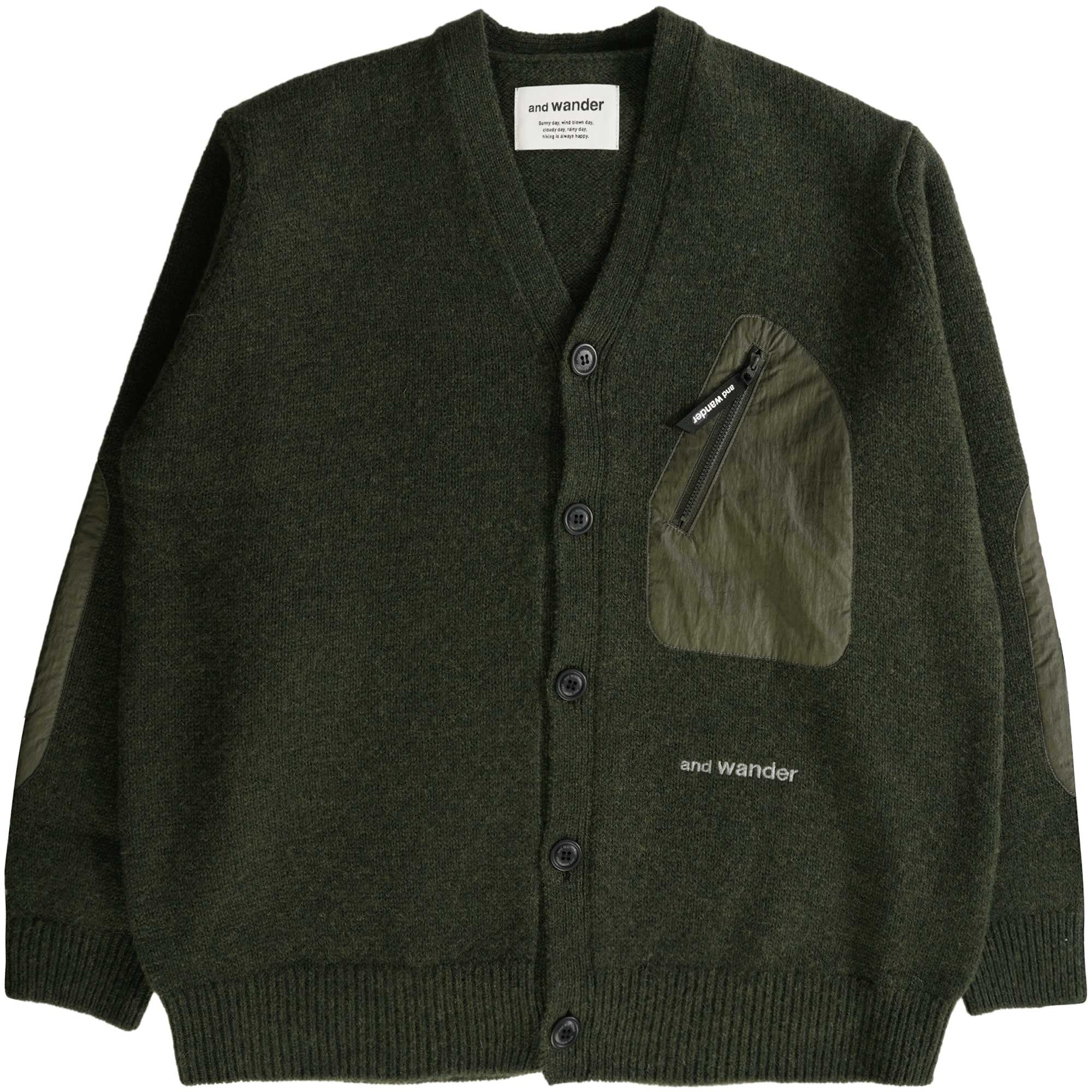 And Wander Shetland Cardigan - Khaki