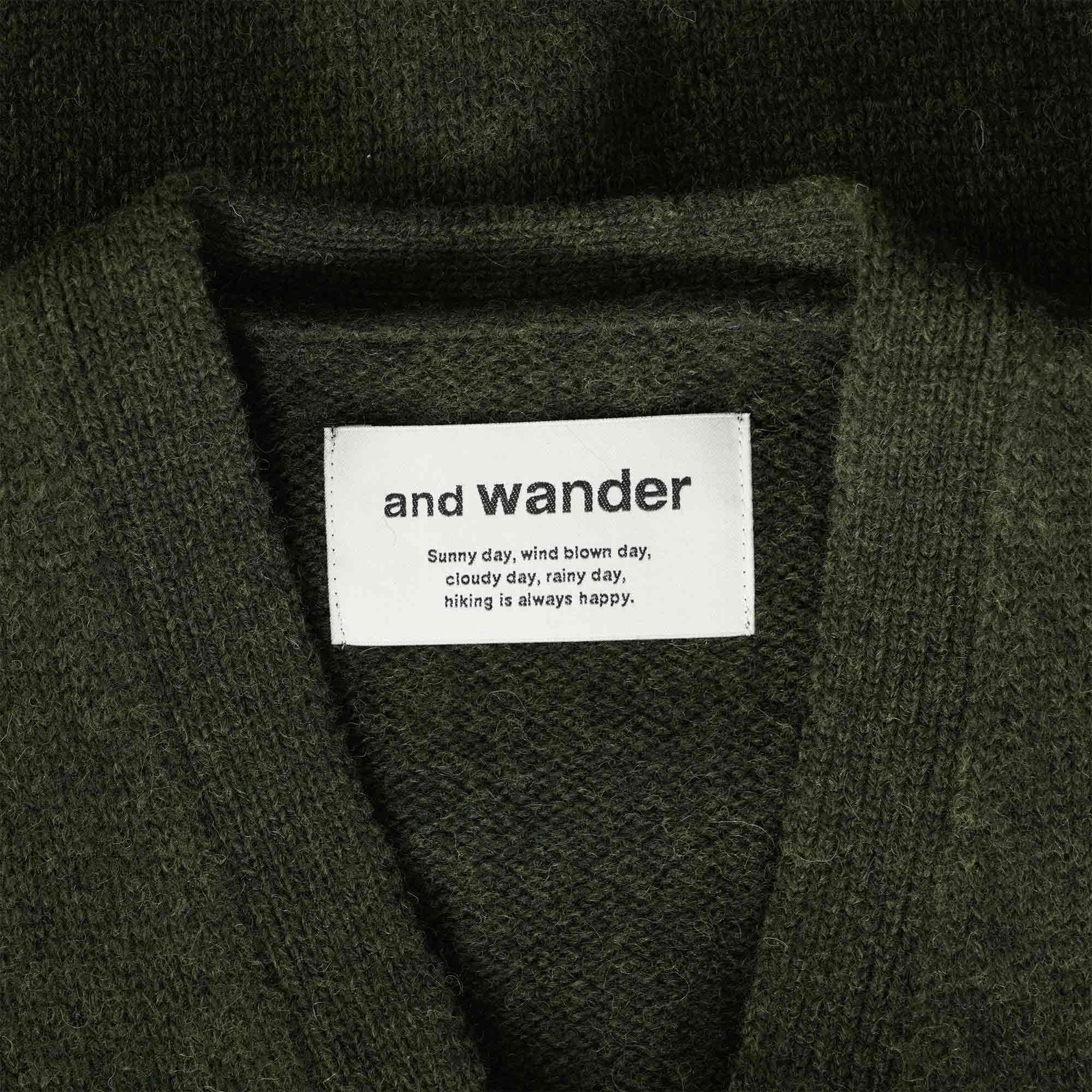 And Wander Shetland Cardigan - Khaki