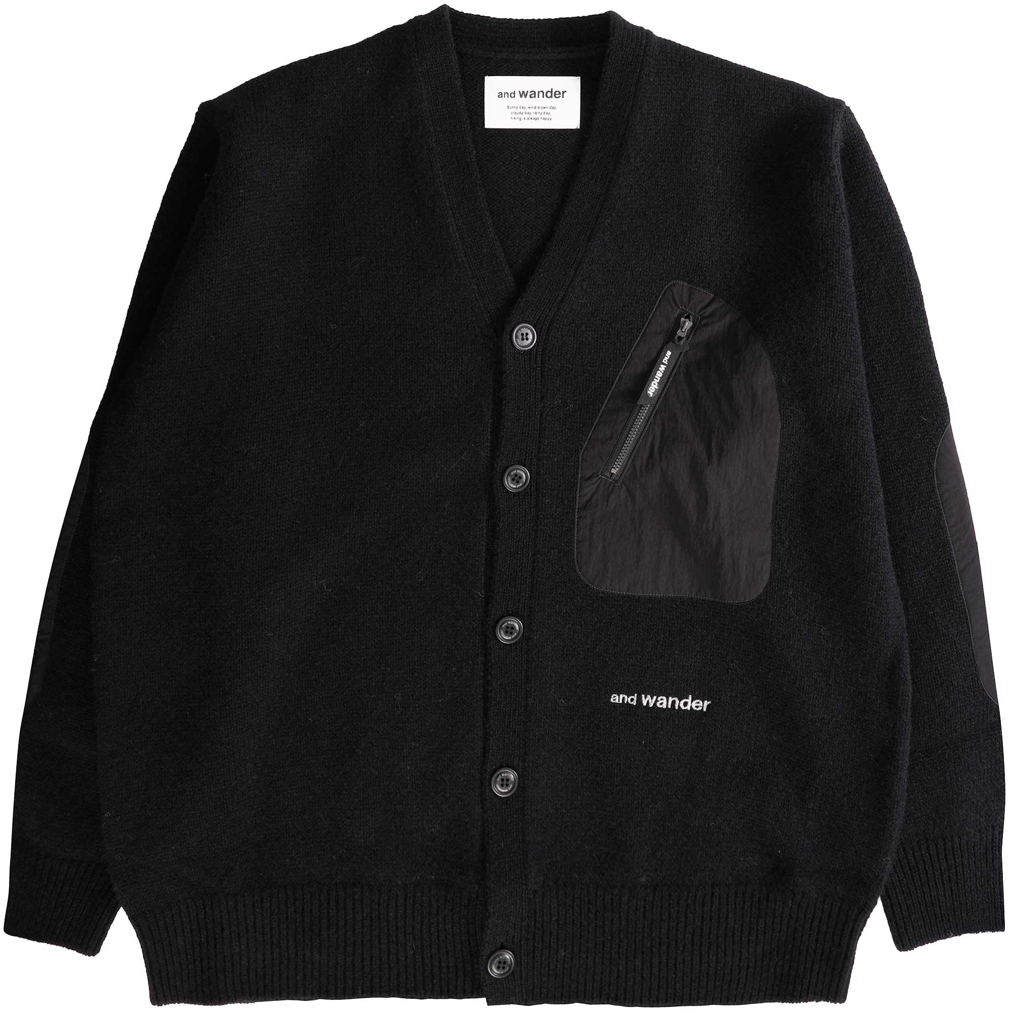 And Wander Shetland Cardigan - Black