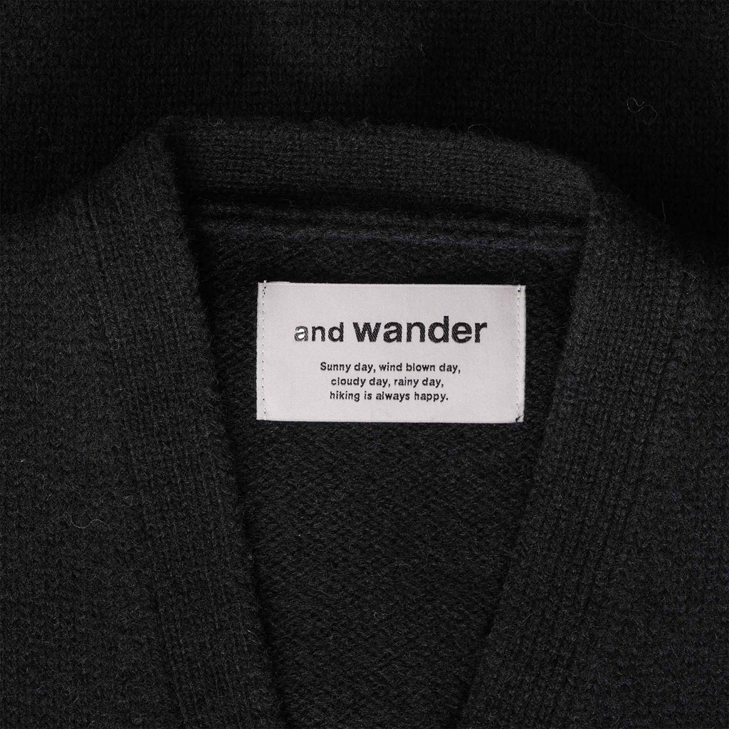 And Wander Shetland Cardigan - Black