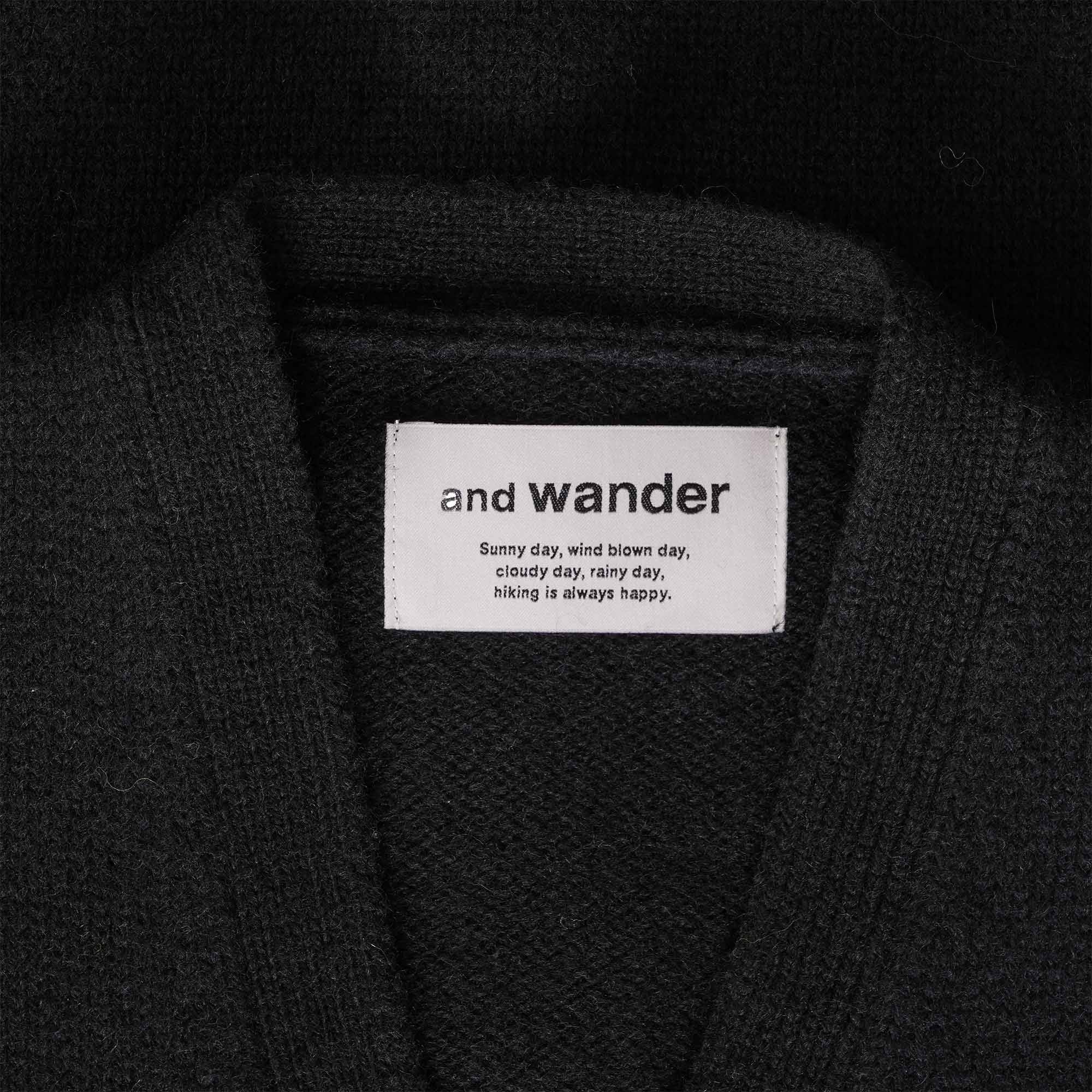 And Wander Shetland Cardigan - Black