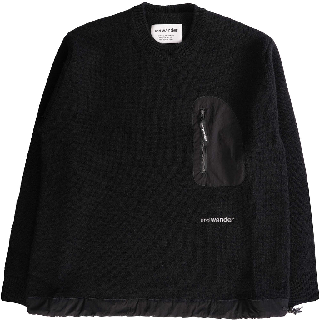 And Wander Shetland Sweater - Black