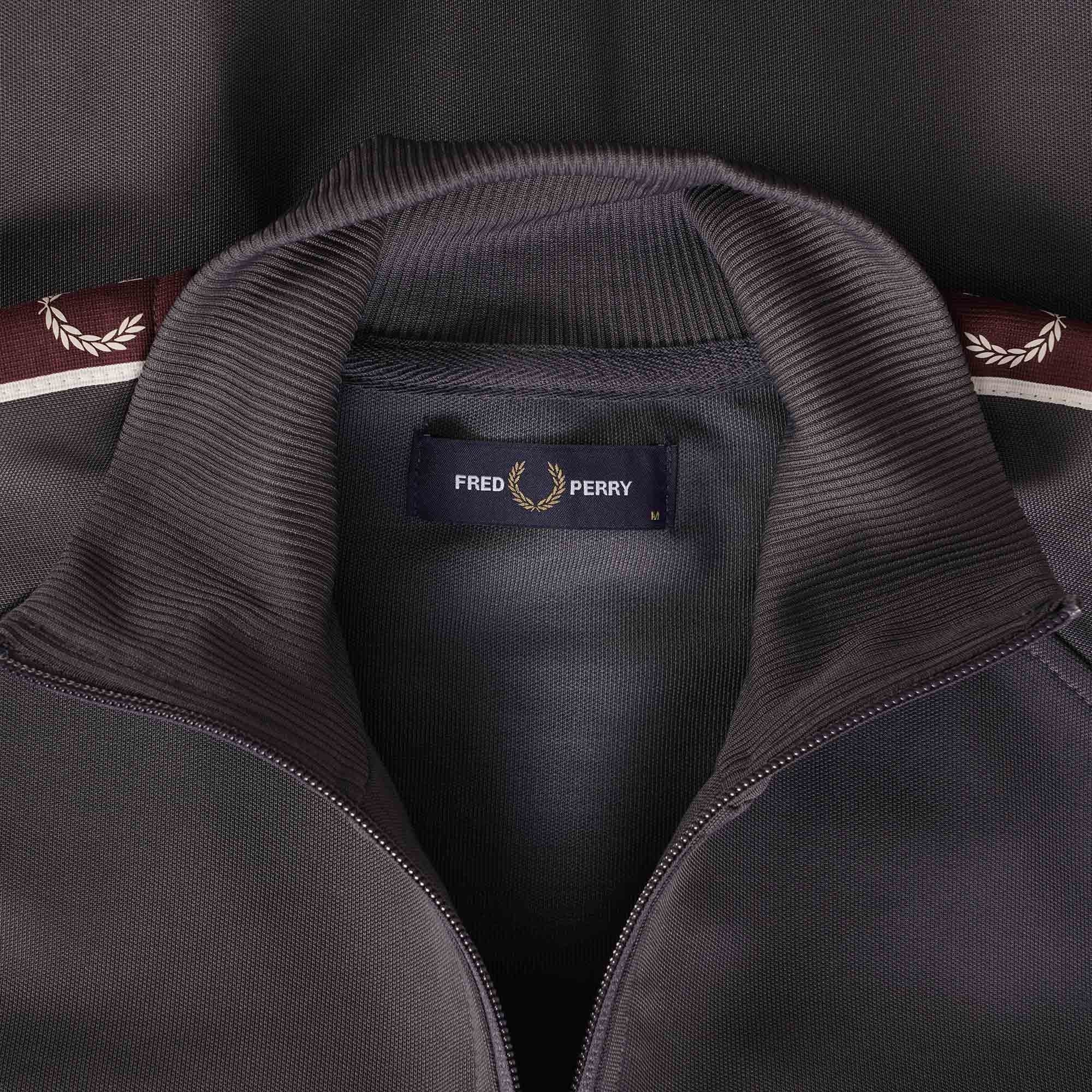 Fred Perry Contrast Tape Track Jacket - Gunmetal