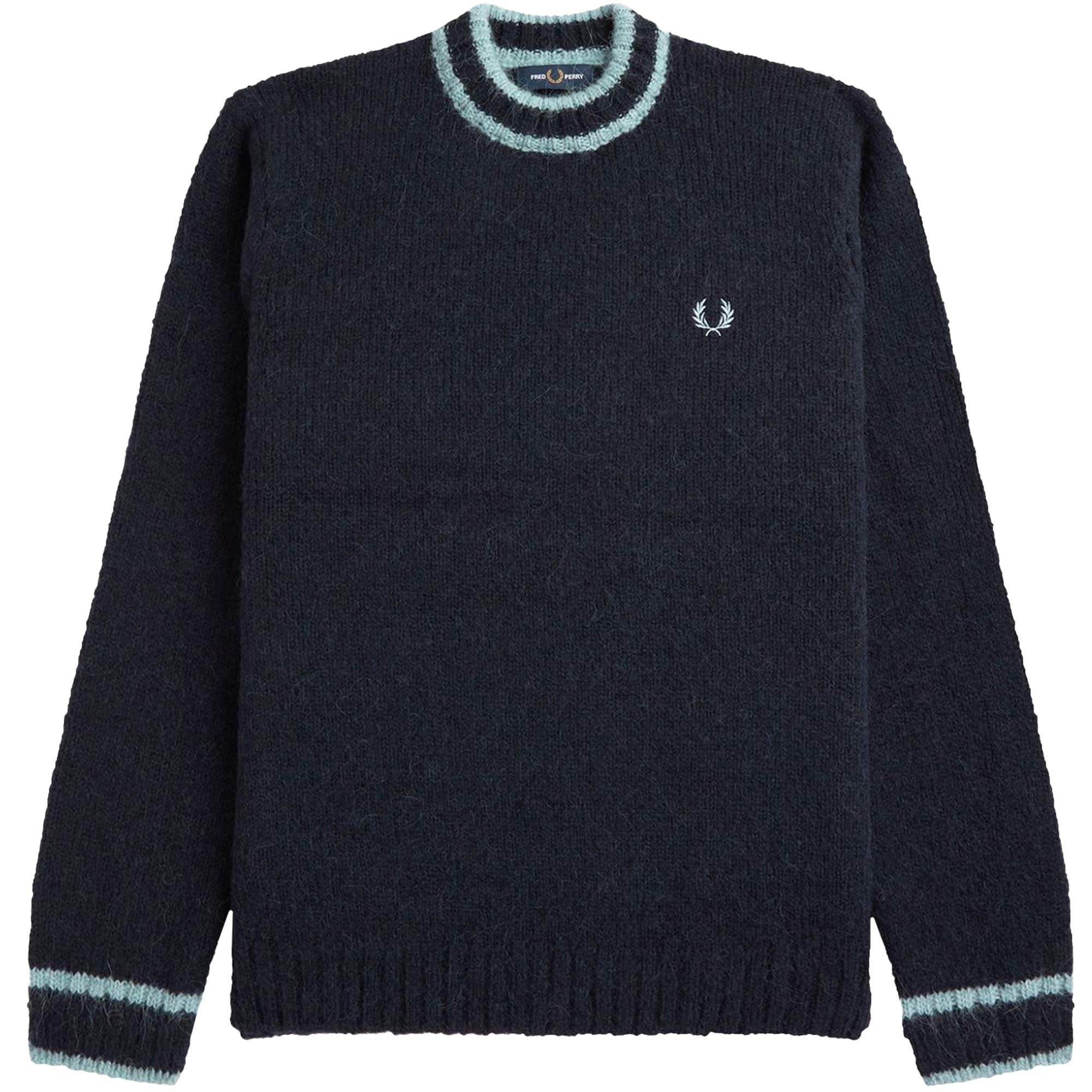 Fred Perry Alpaca Blend Crew Neck Jumper - Navy