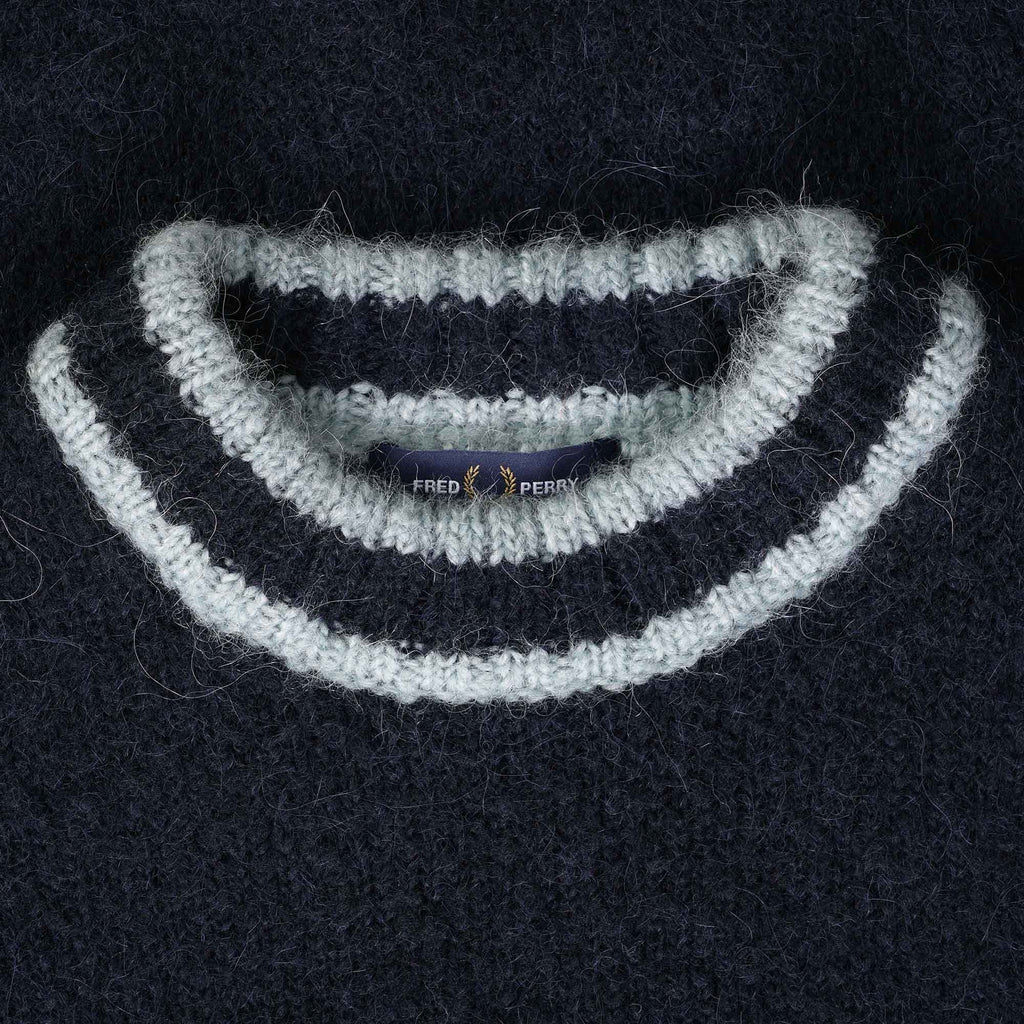 Fred Perry Alpaca Blend Crew Neck Jumper - Navy