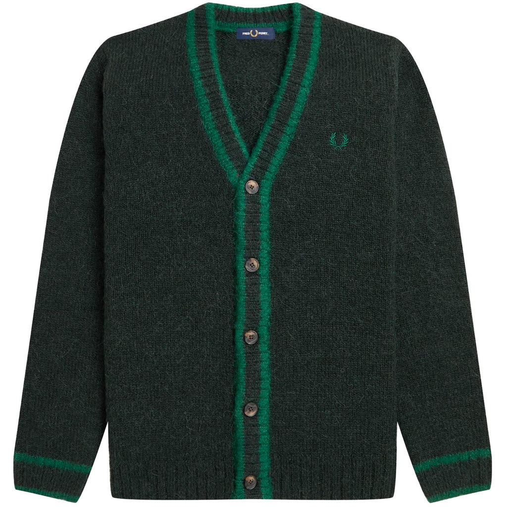 Fred Perry Alpaca Blend Cardigan - Night Green