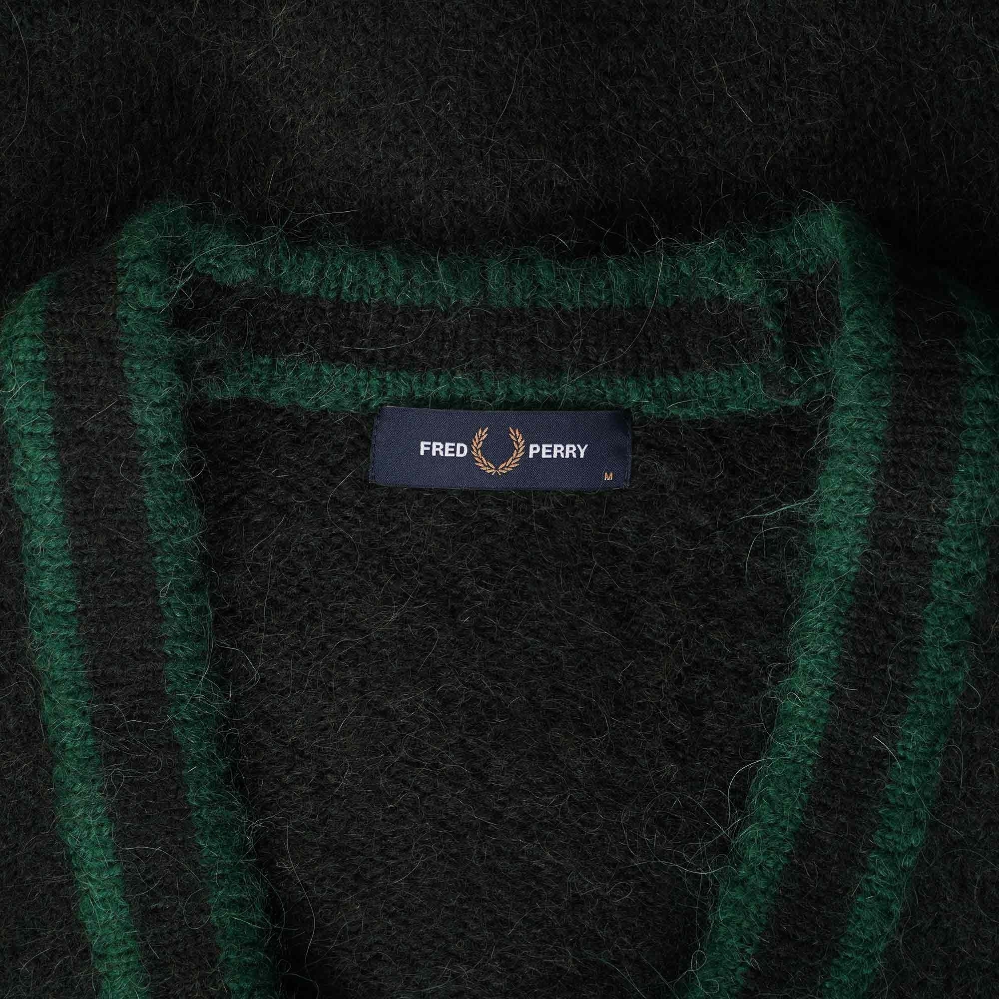 Fred Perry Alpaca Blend Cardigan - Night Green